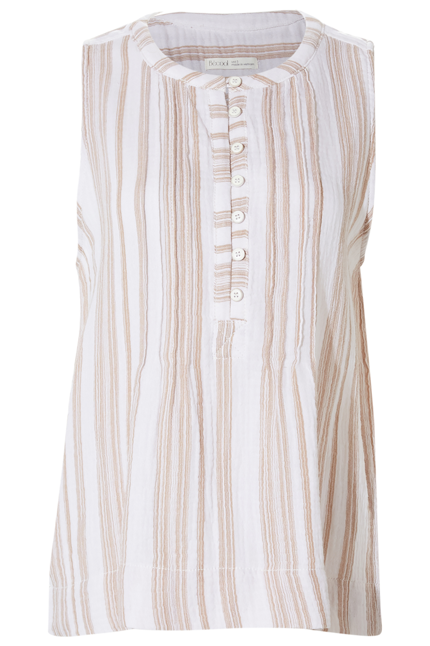 1/2 Button Front Stripe Tank