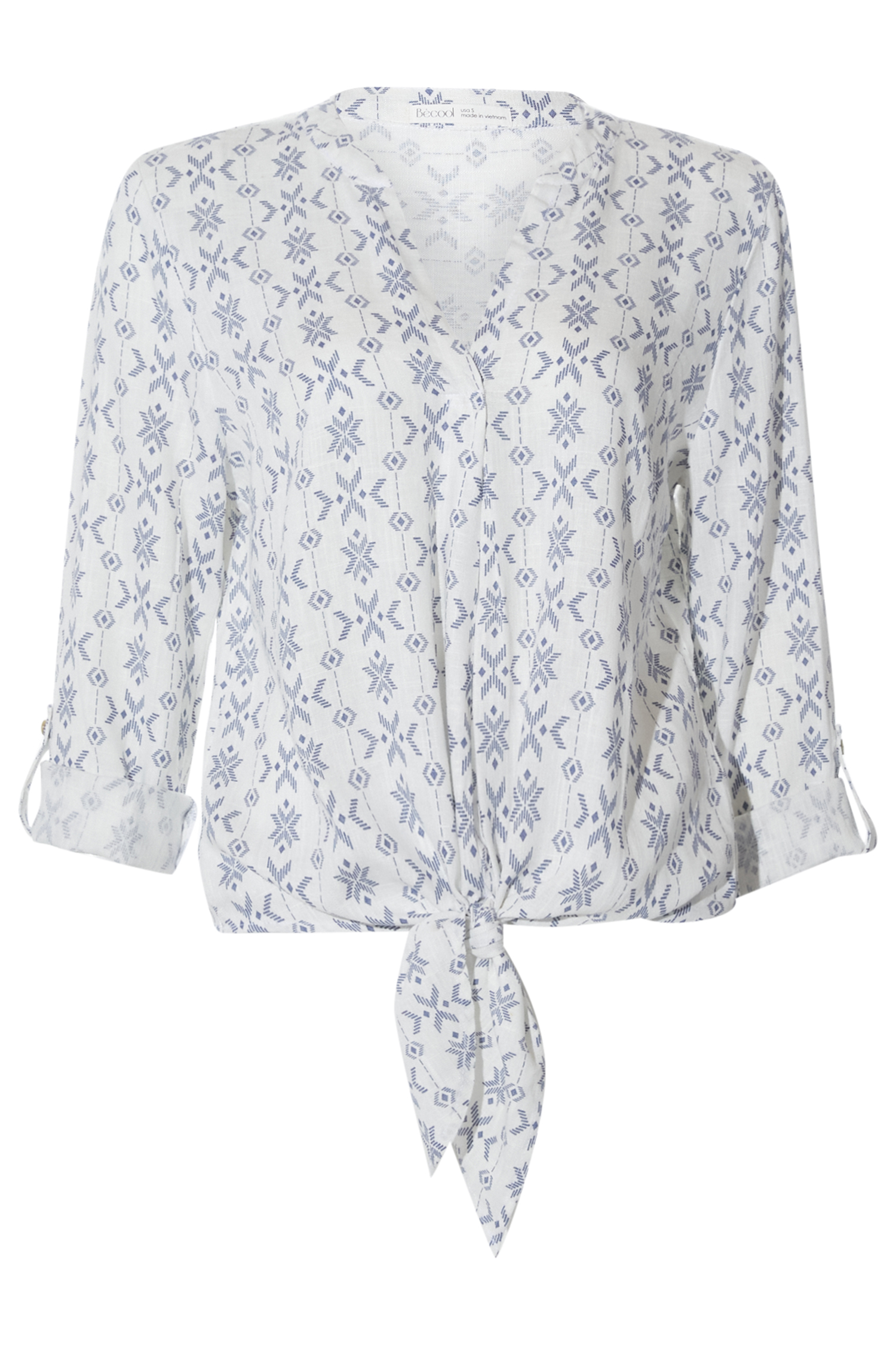 Tie Front Printed Top