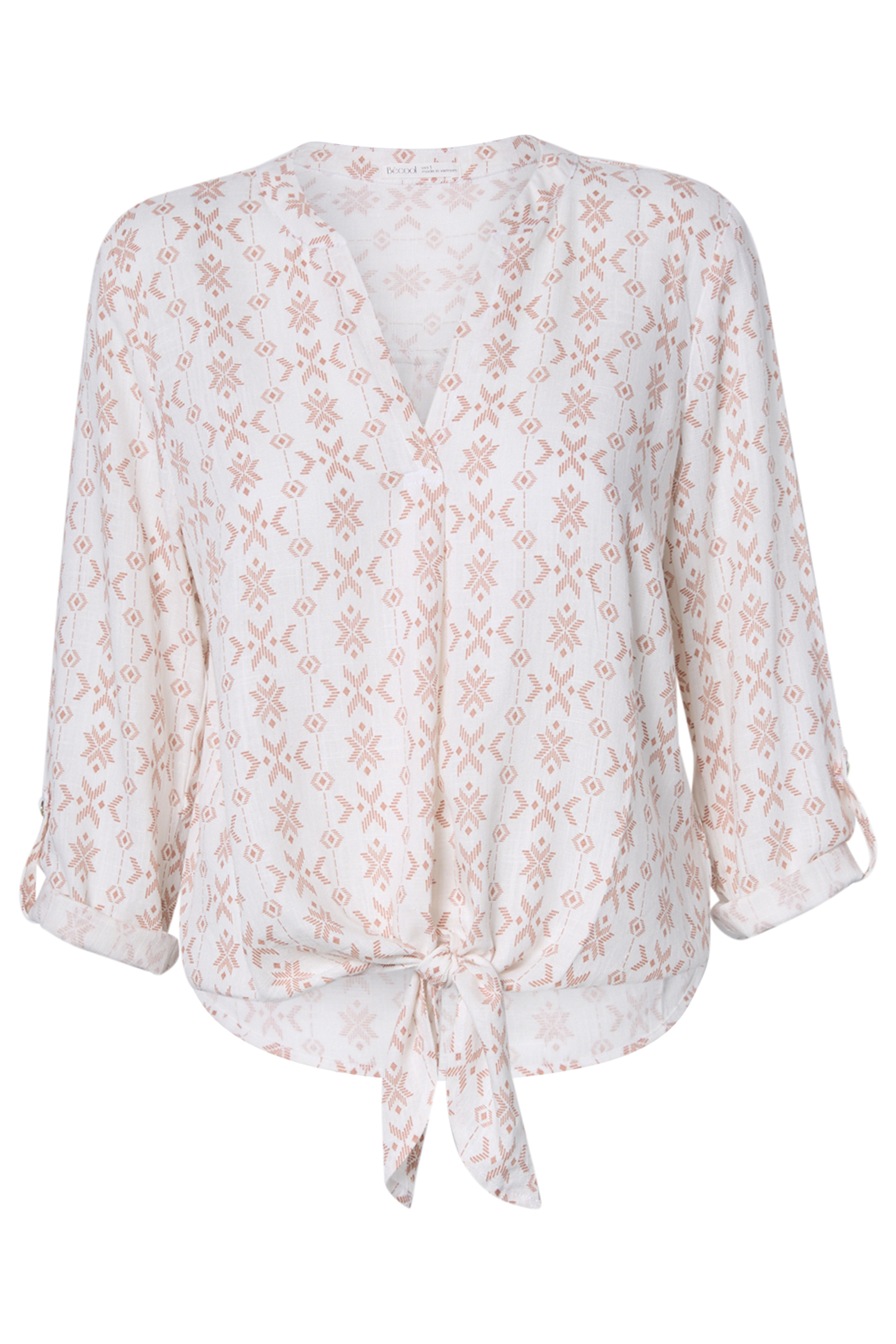Tie Front Printed Top