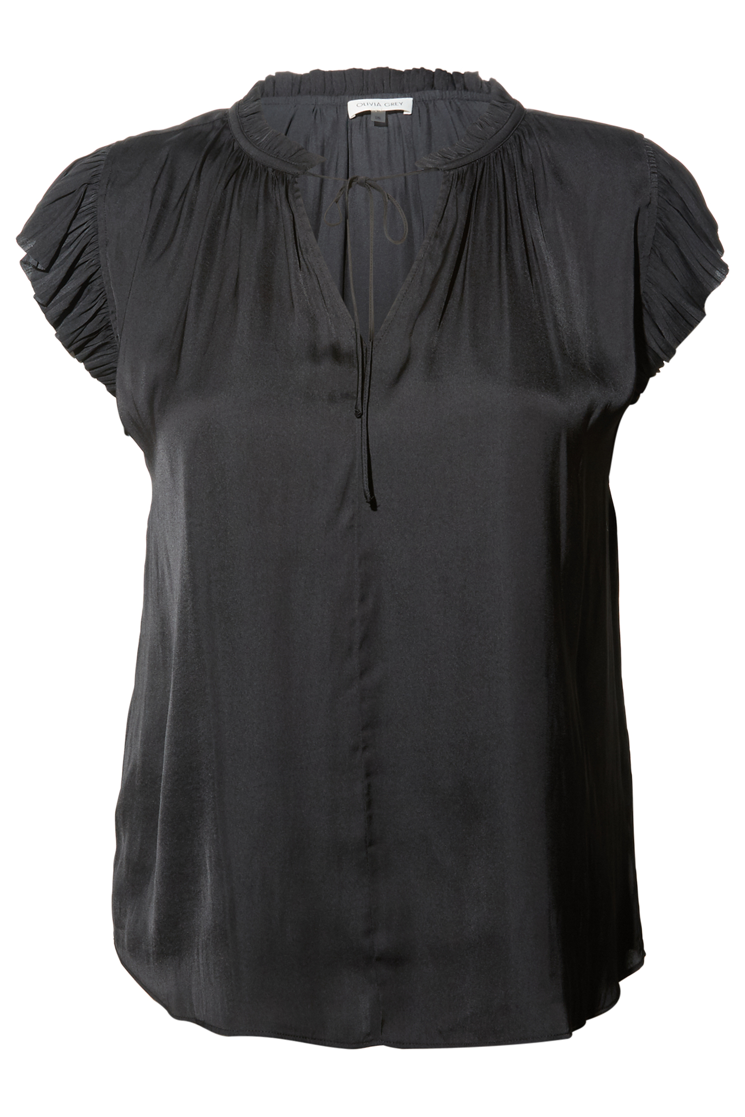 Split Neck Short Sleeve Top