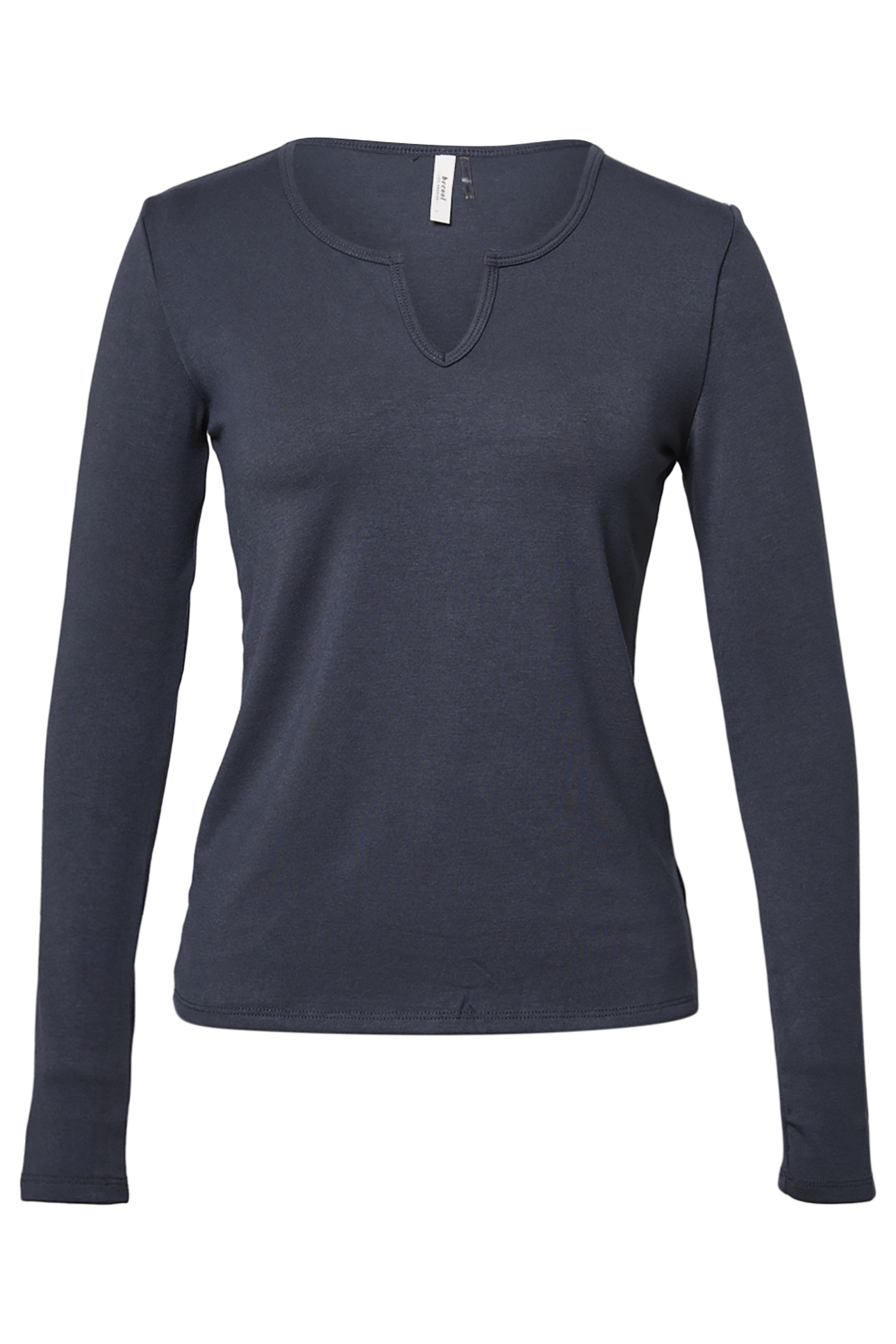 Split Neck Long Sleeve Top