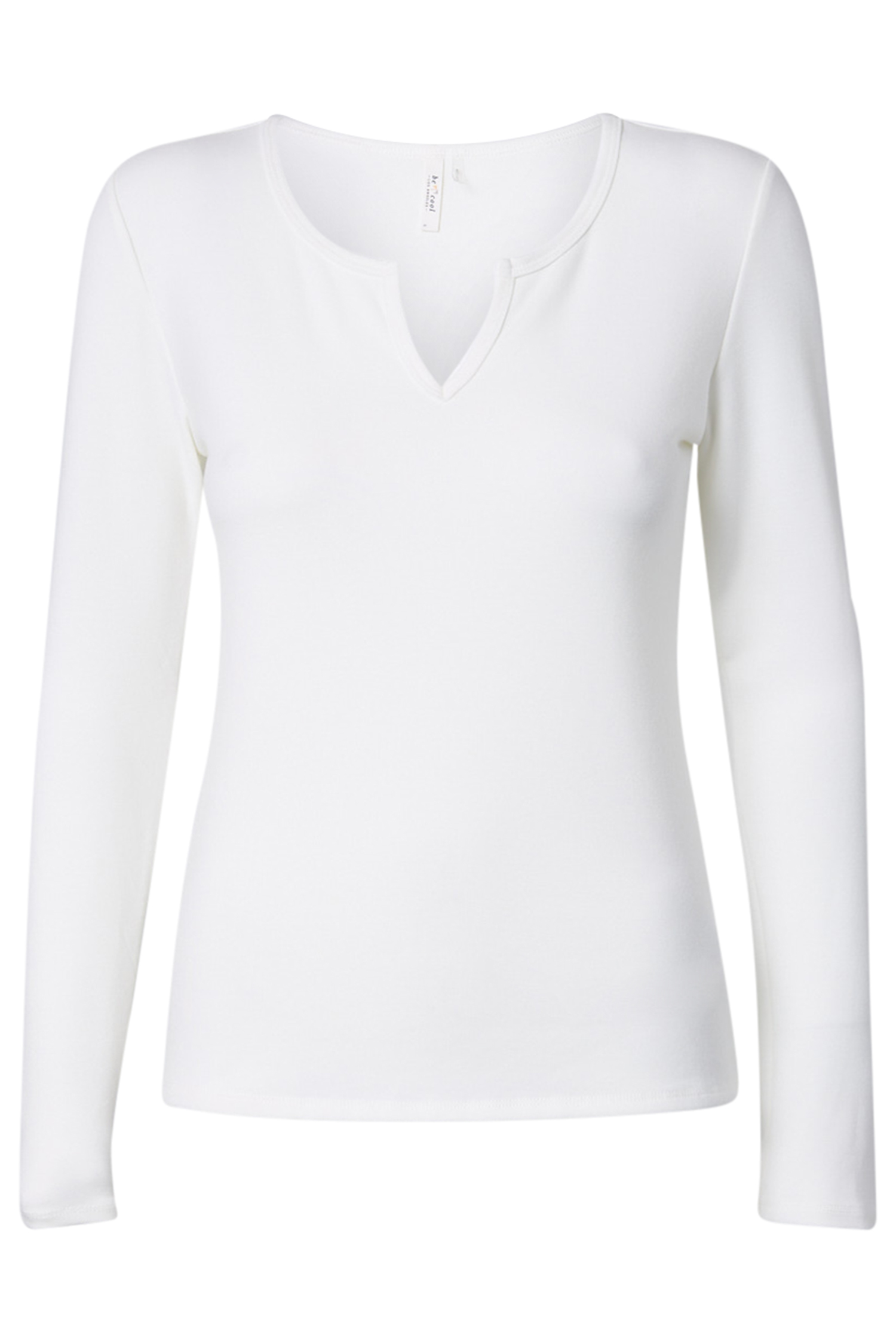 Split Neck Long Sleeve Top