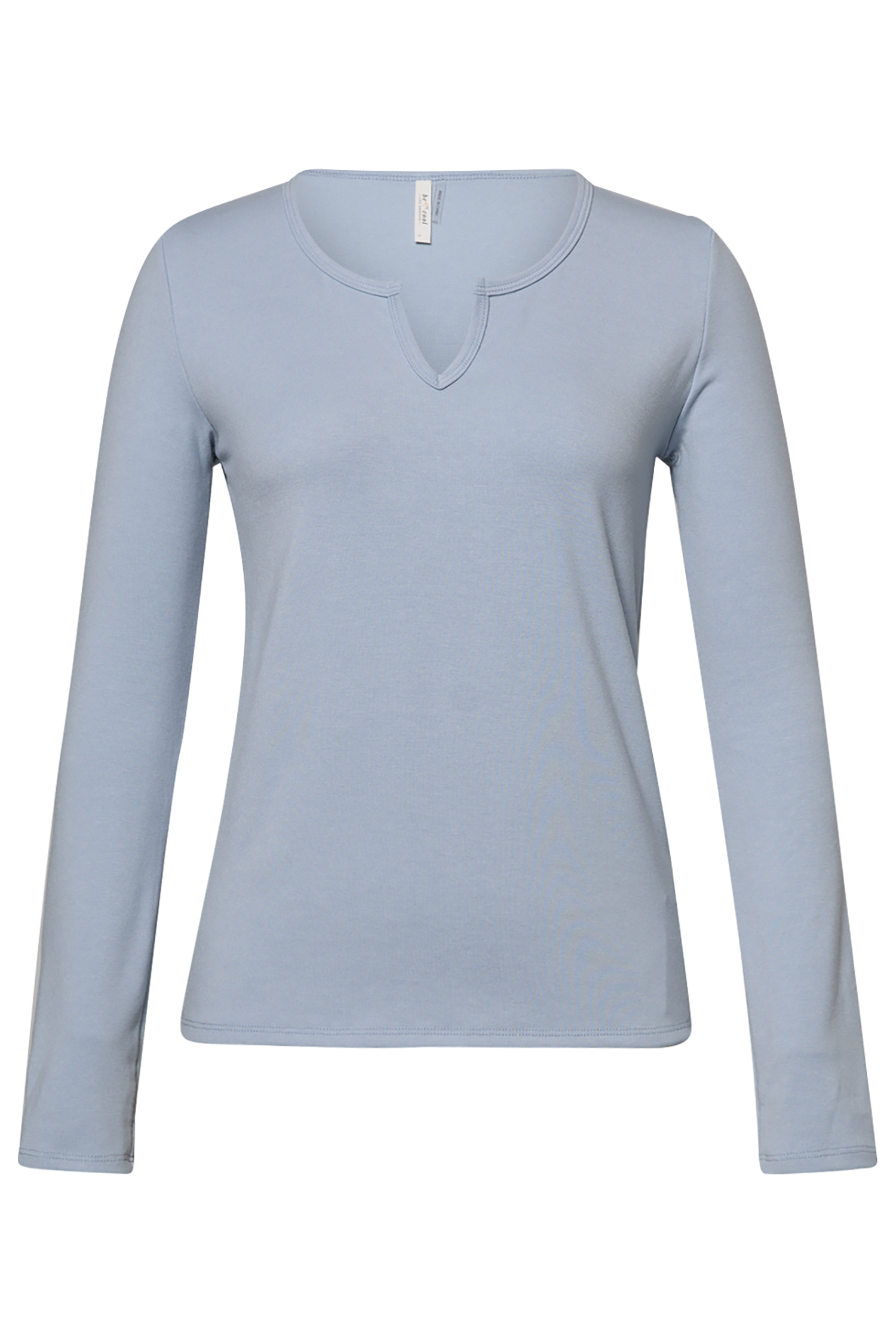 Split Neck Long Sleeve Top