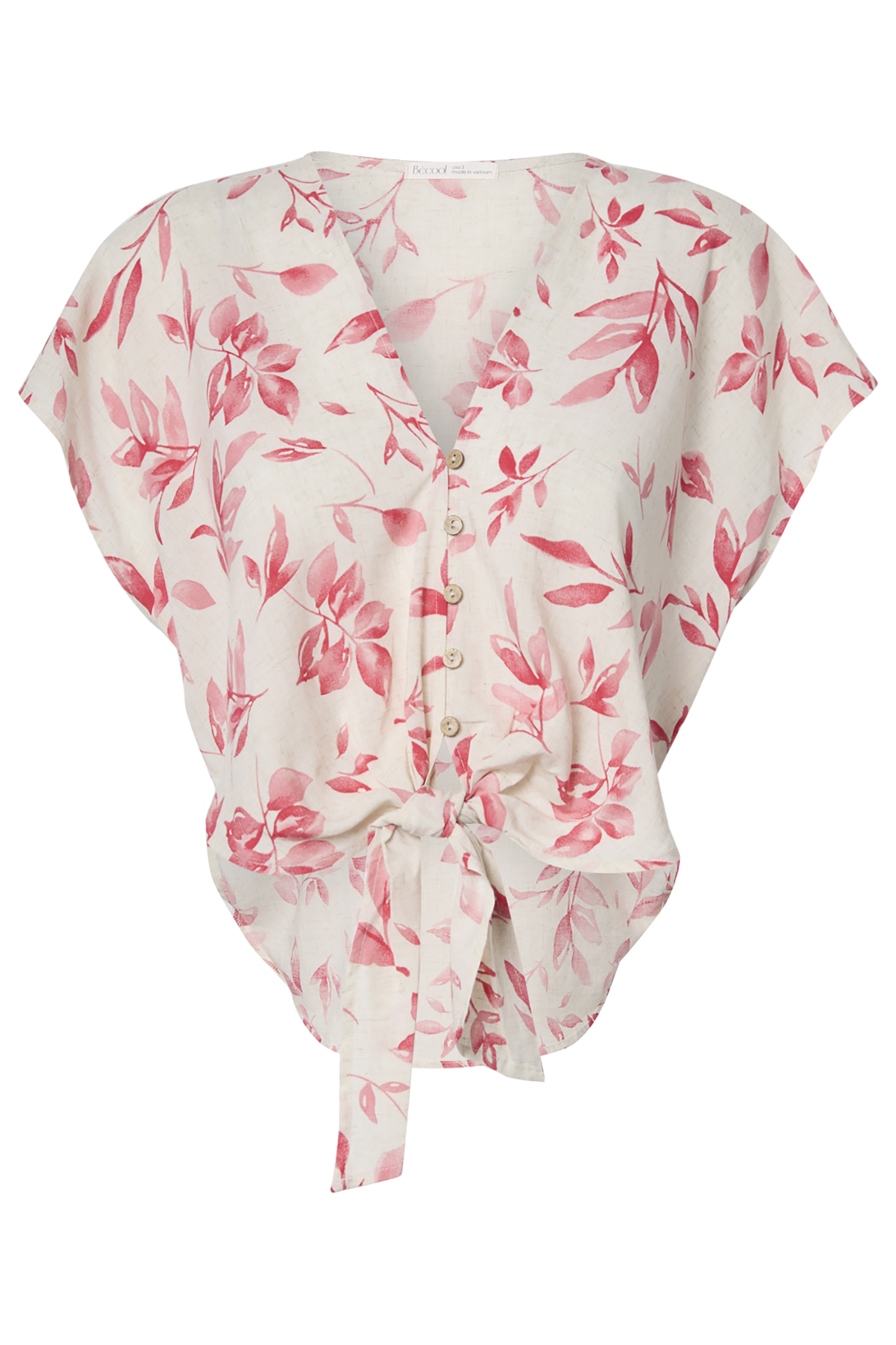 Floral Tie Front Blouse