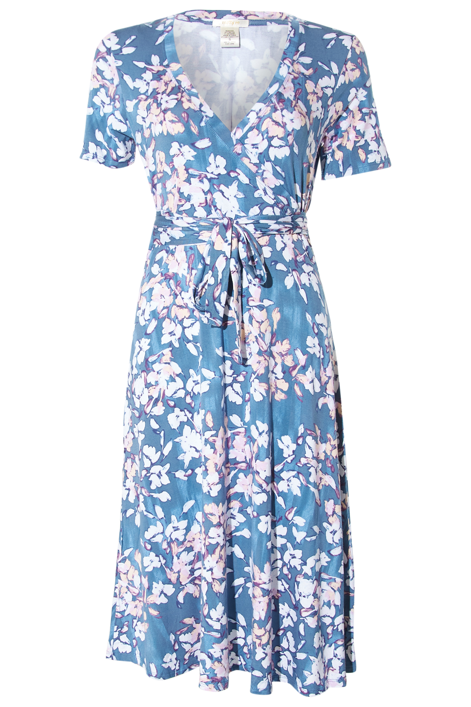 Faux Wrap Printed Midi Dress