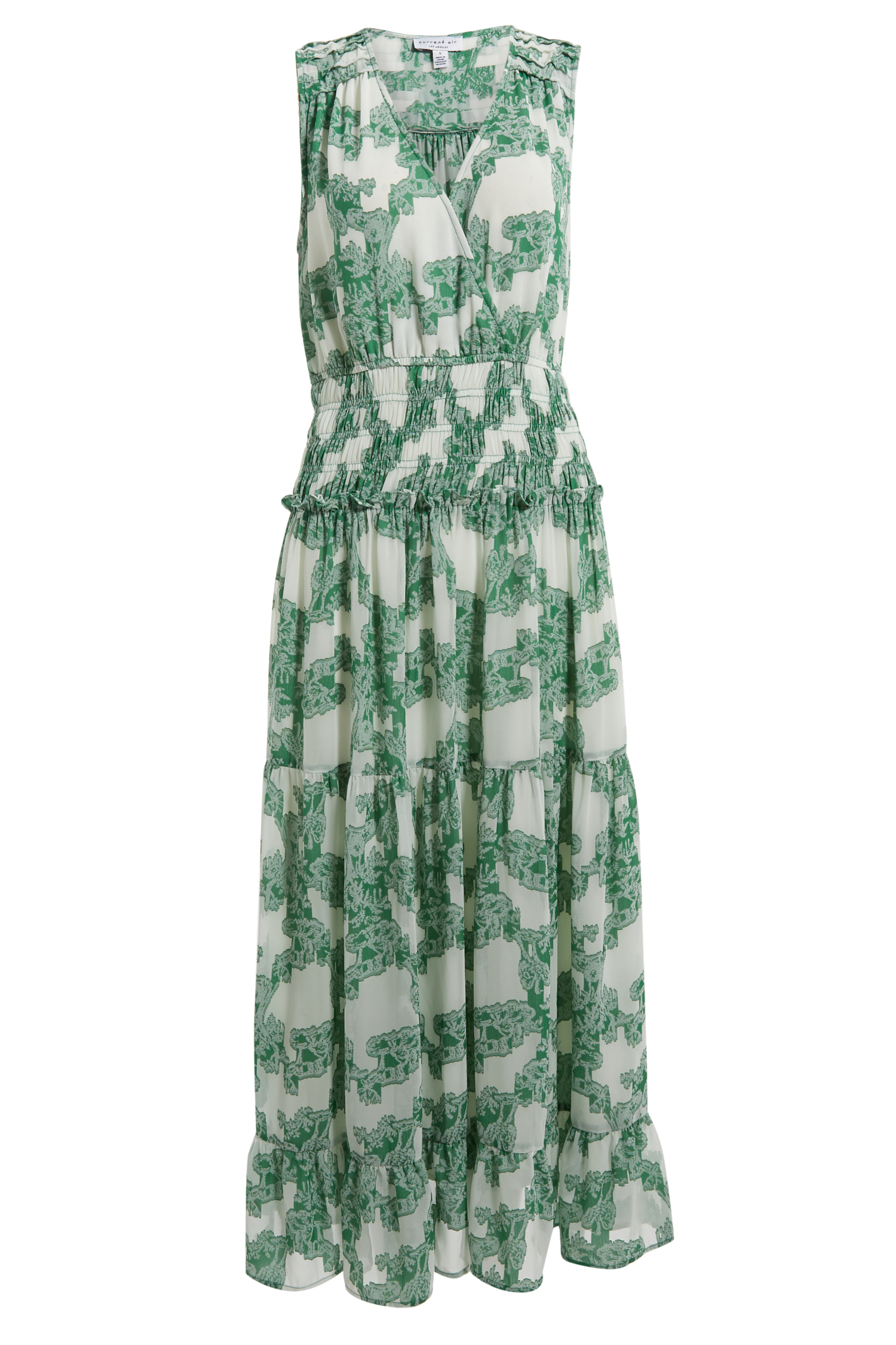 Surplice Tiered Midi Dress