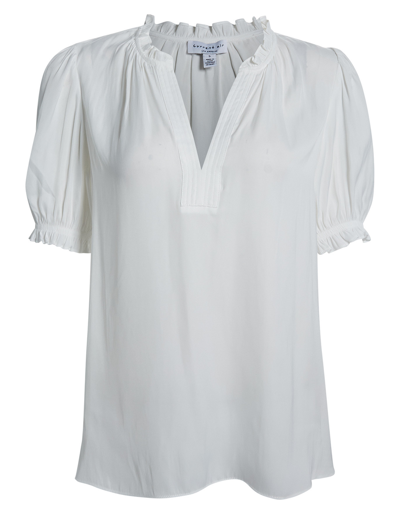 Ruffled Split Neck Blouse