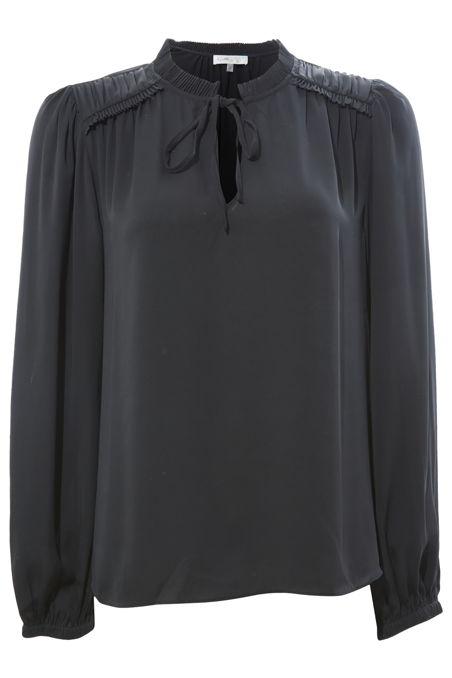 Split Neck Tie Blouse