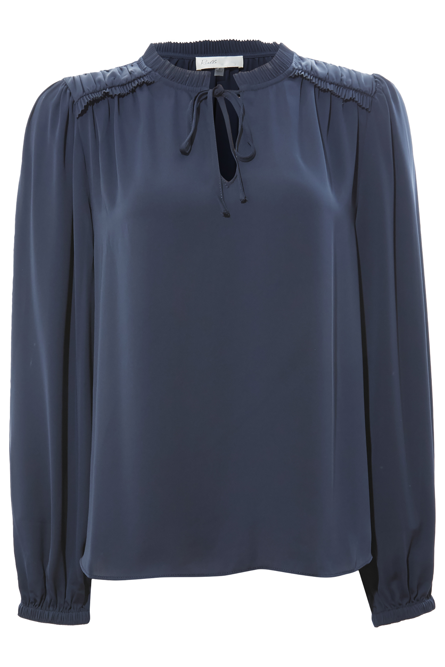Split Neck Tie Blouse