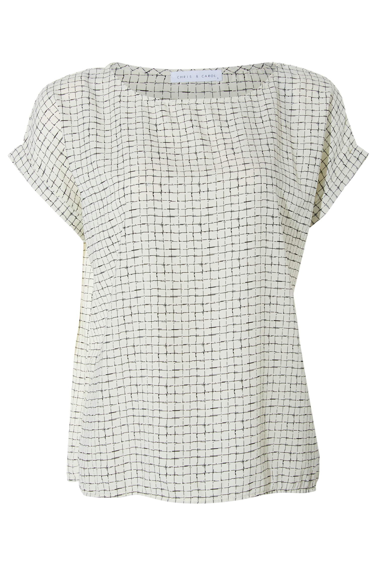 Printed Short Dolman Sleeve Blouse