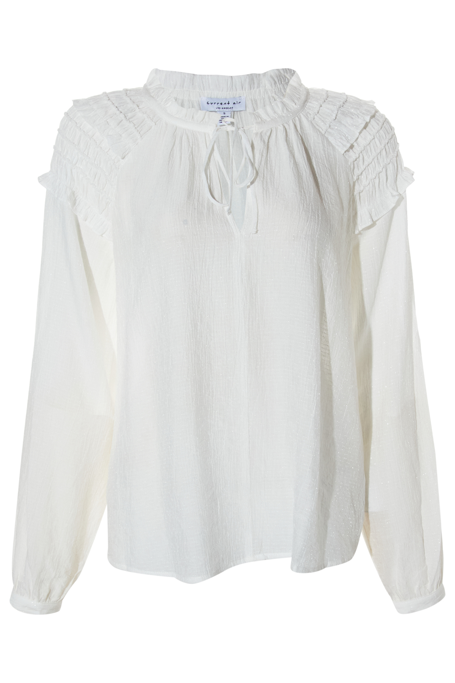 Ruffle Tie Neck Blouse