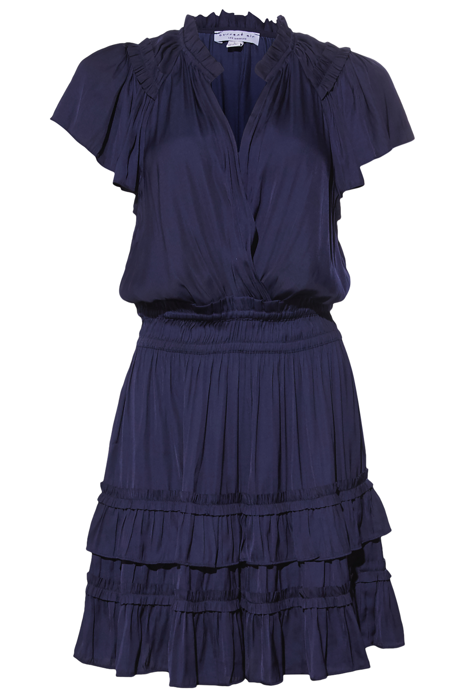 Surplice Tiered Mini Dress