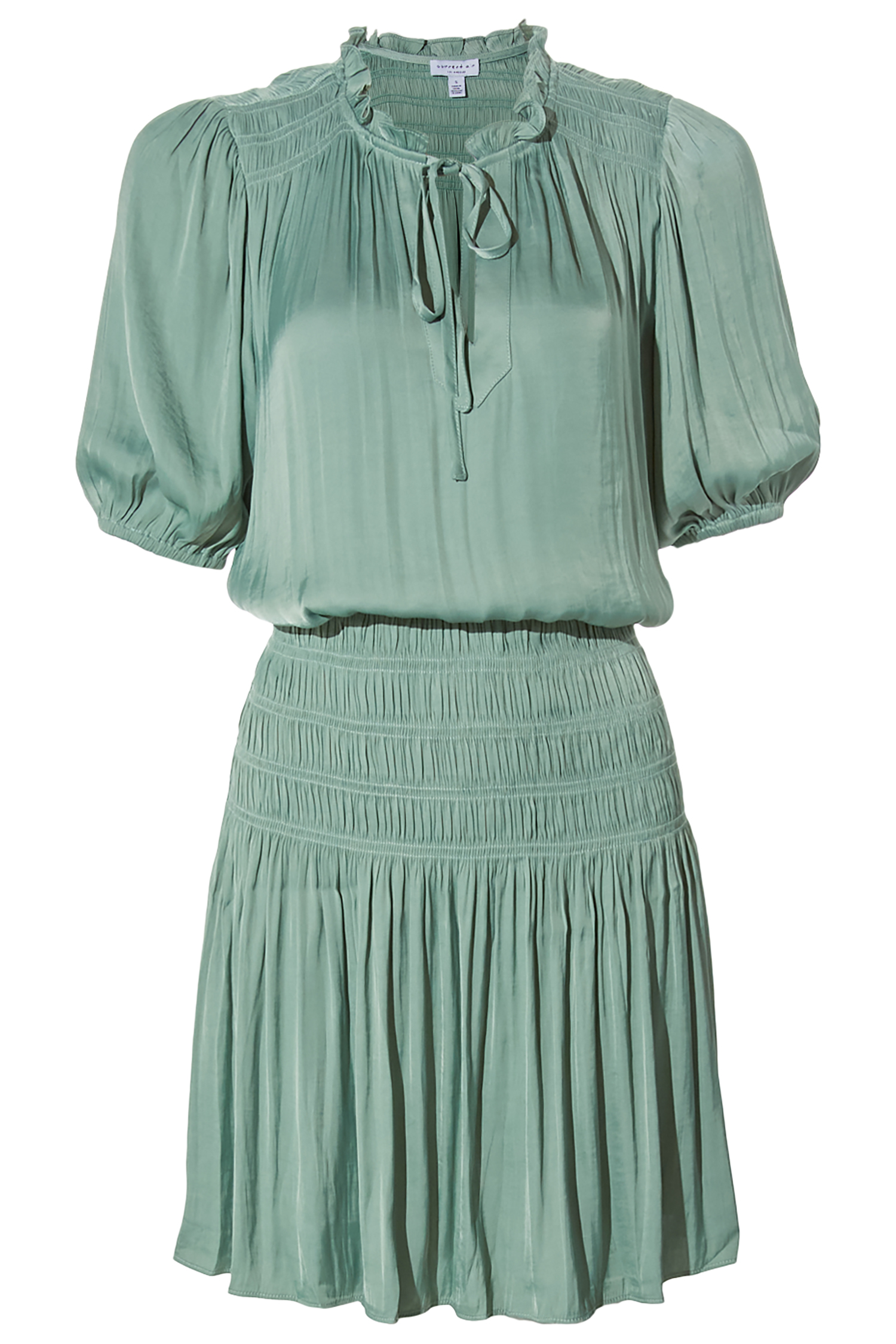 Ruffled Split Neck Mini Dress