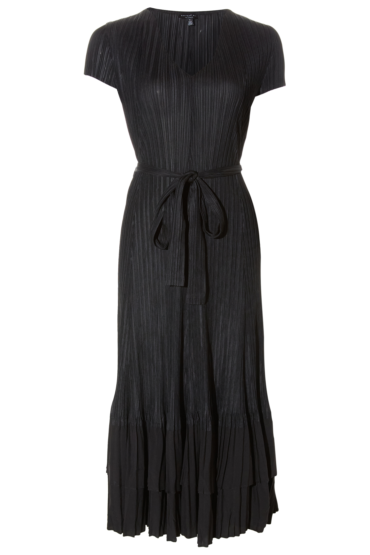 Pleated V Neck Dress