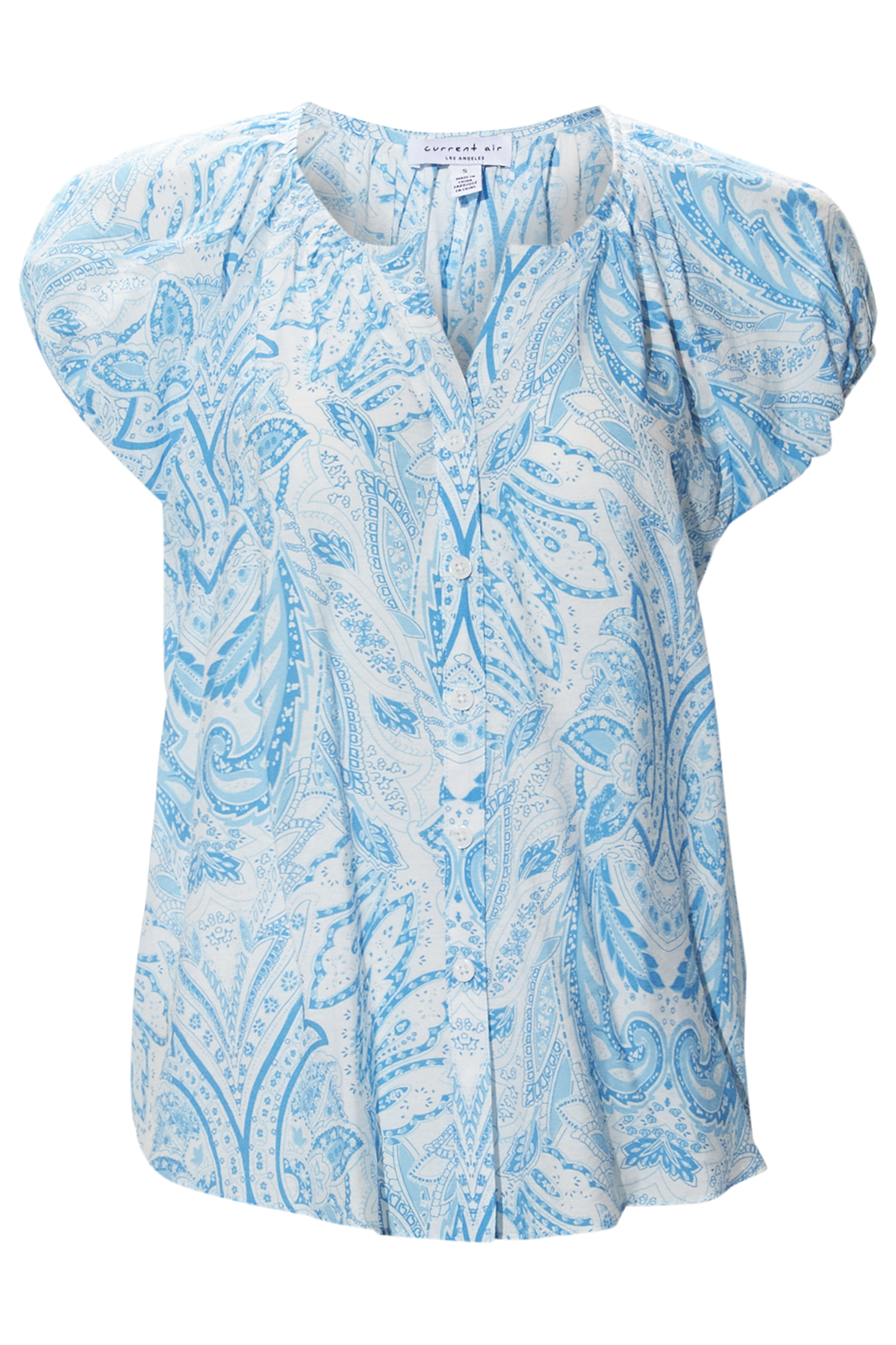 Paisley Button Front Top