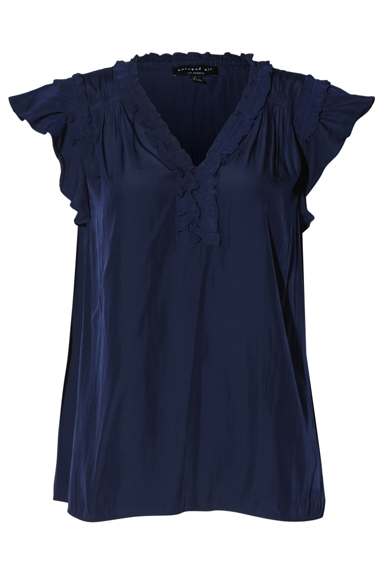 V-Neck Flutter Sleeve Blouse