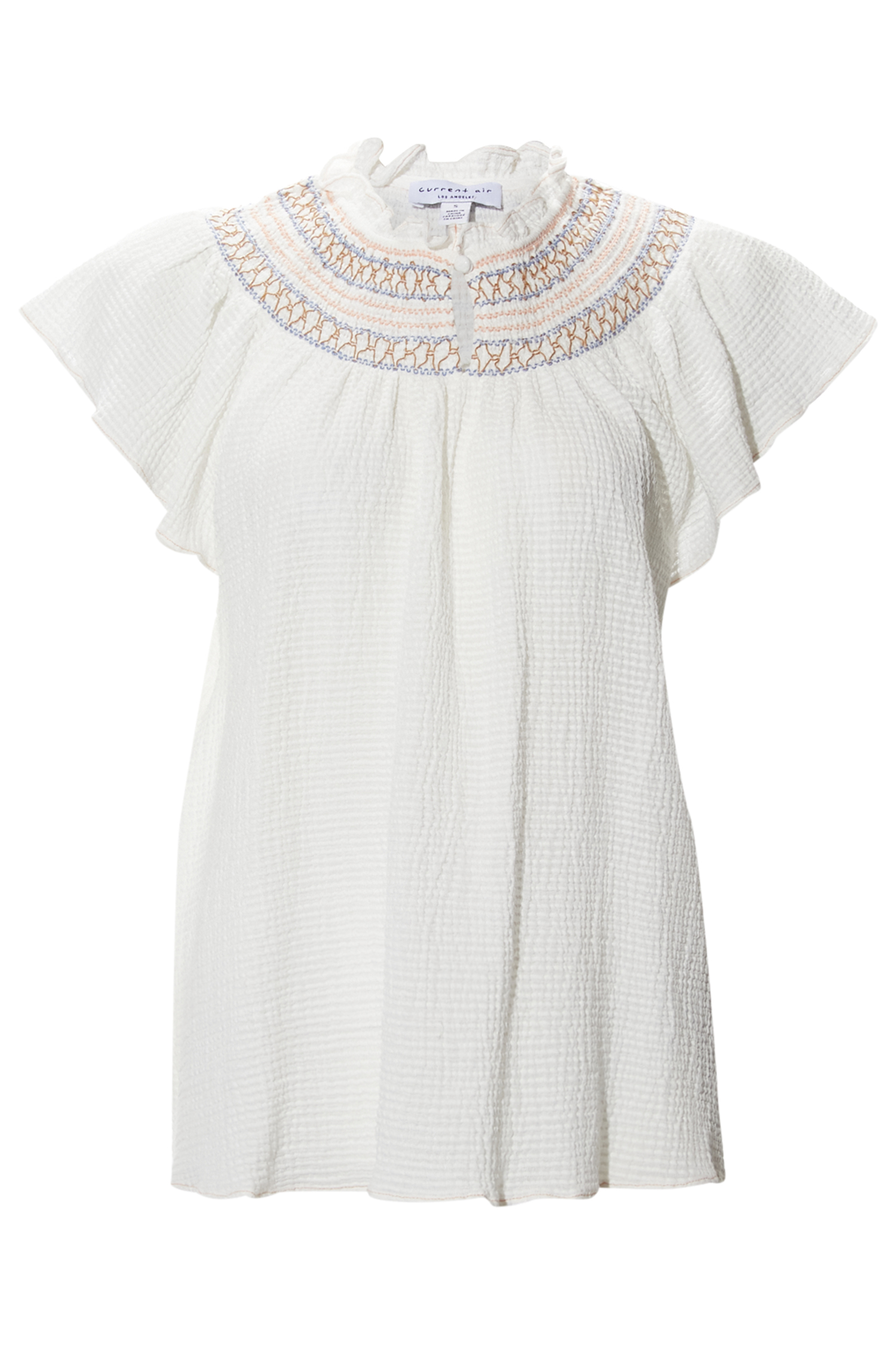 Ruffle Neck Smock Blouse