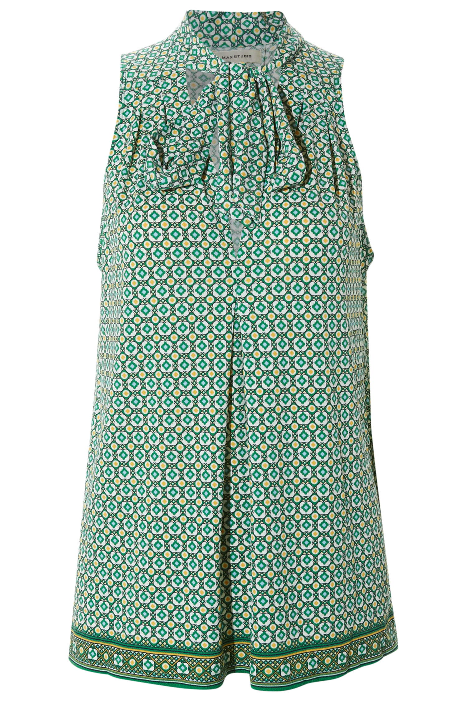Sleeveless Top with Necktie