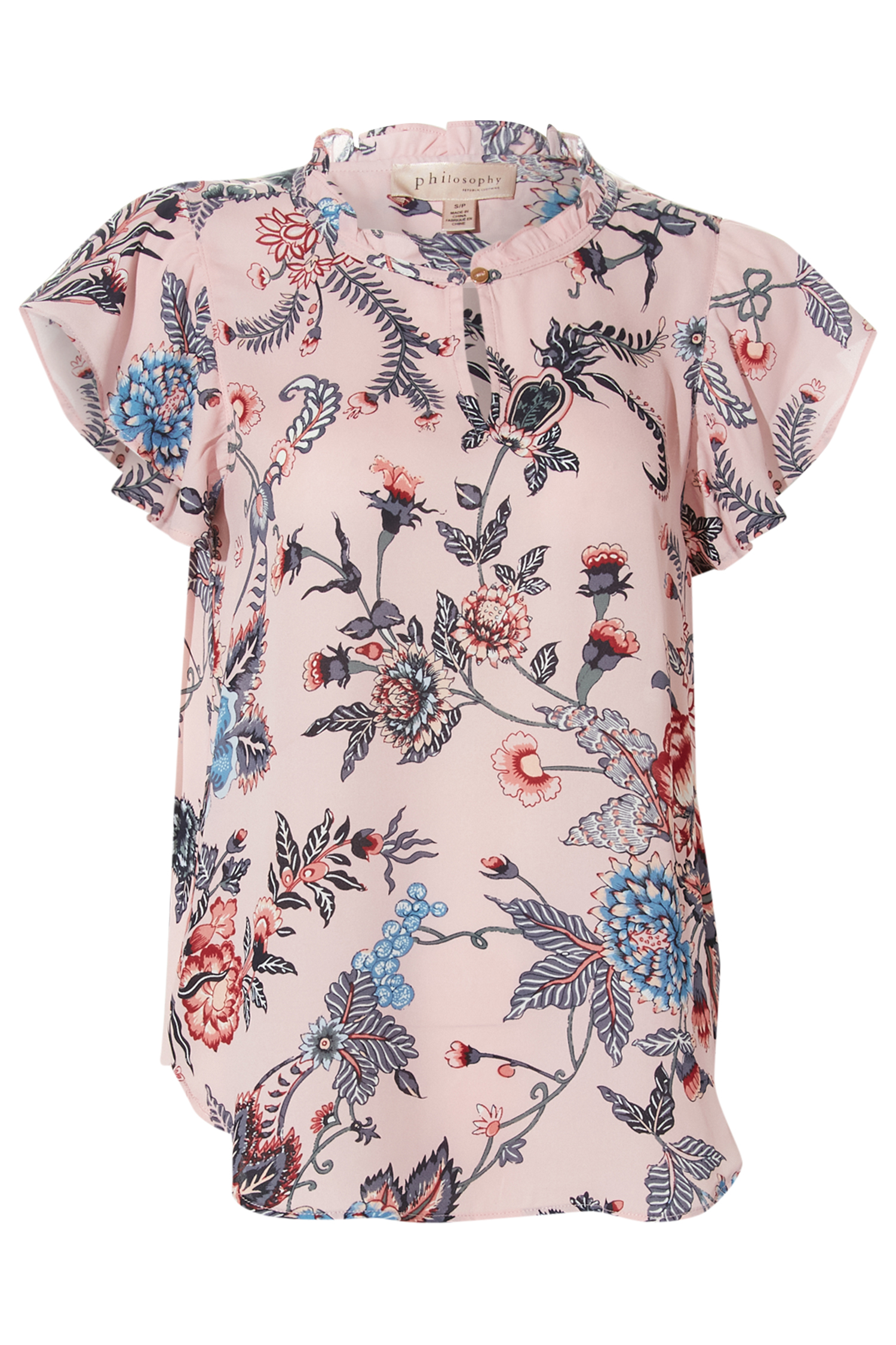 Flutter Sleeve Neck Blouse