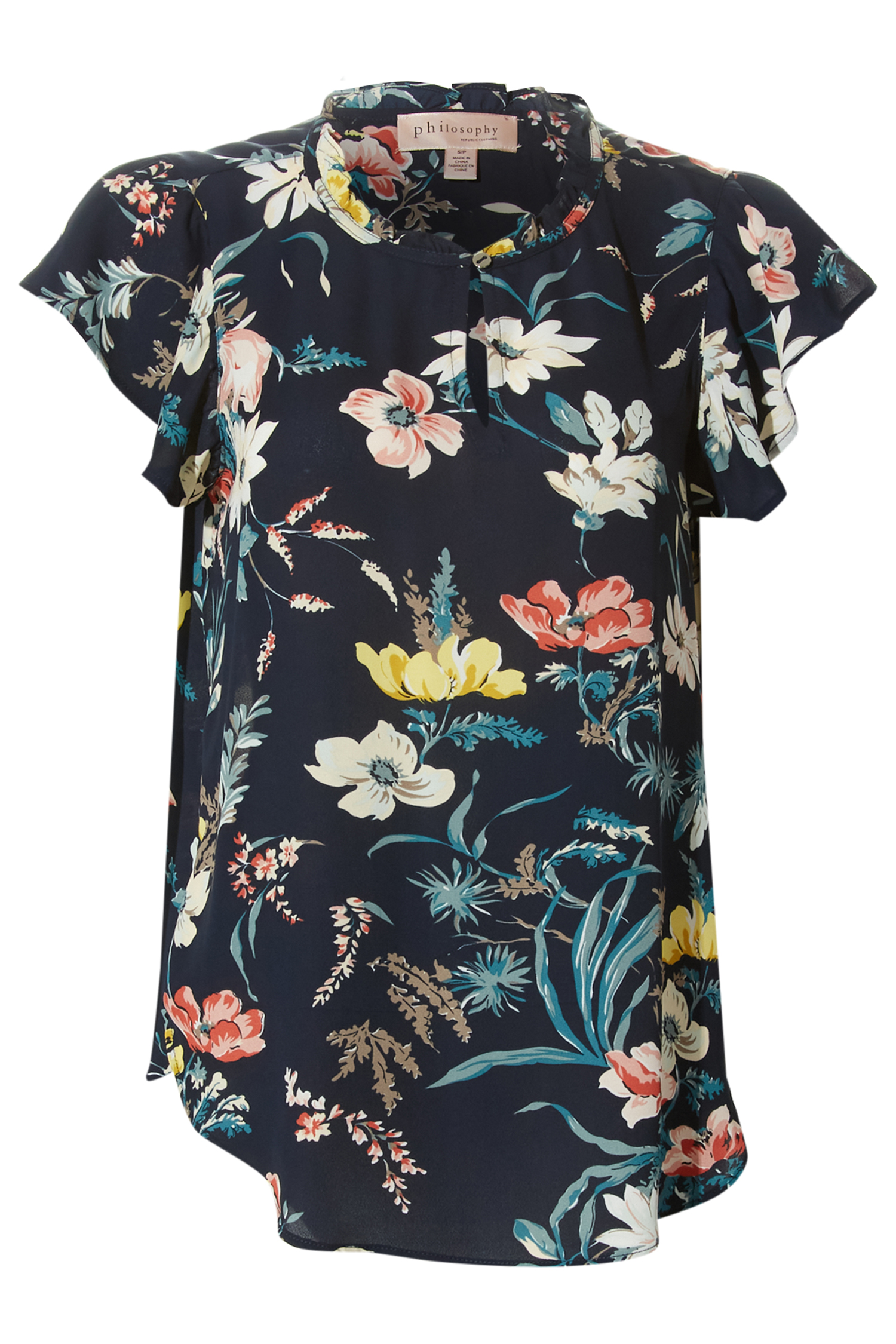 Flutter Sleeve Neck Blouse