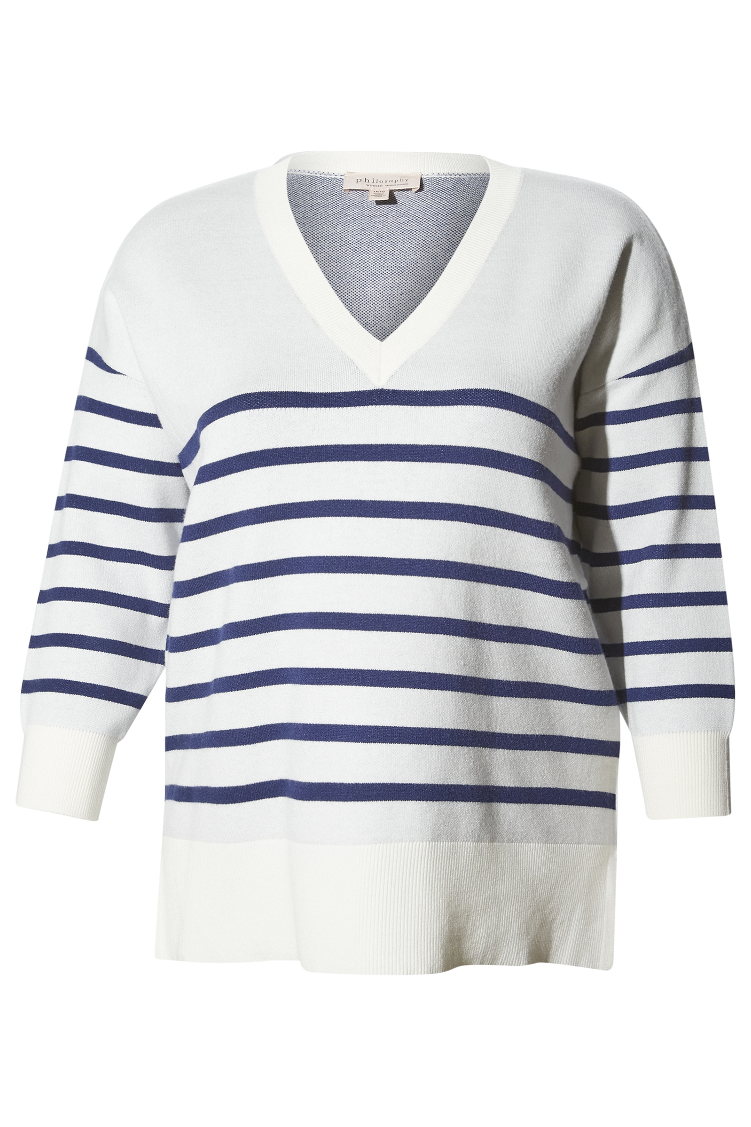 Striped V-Neck Pullover
