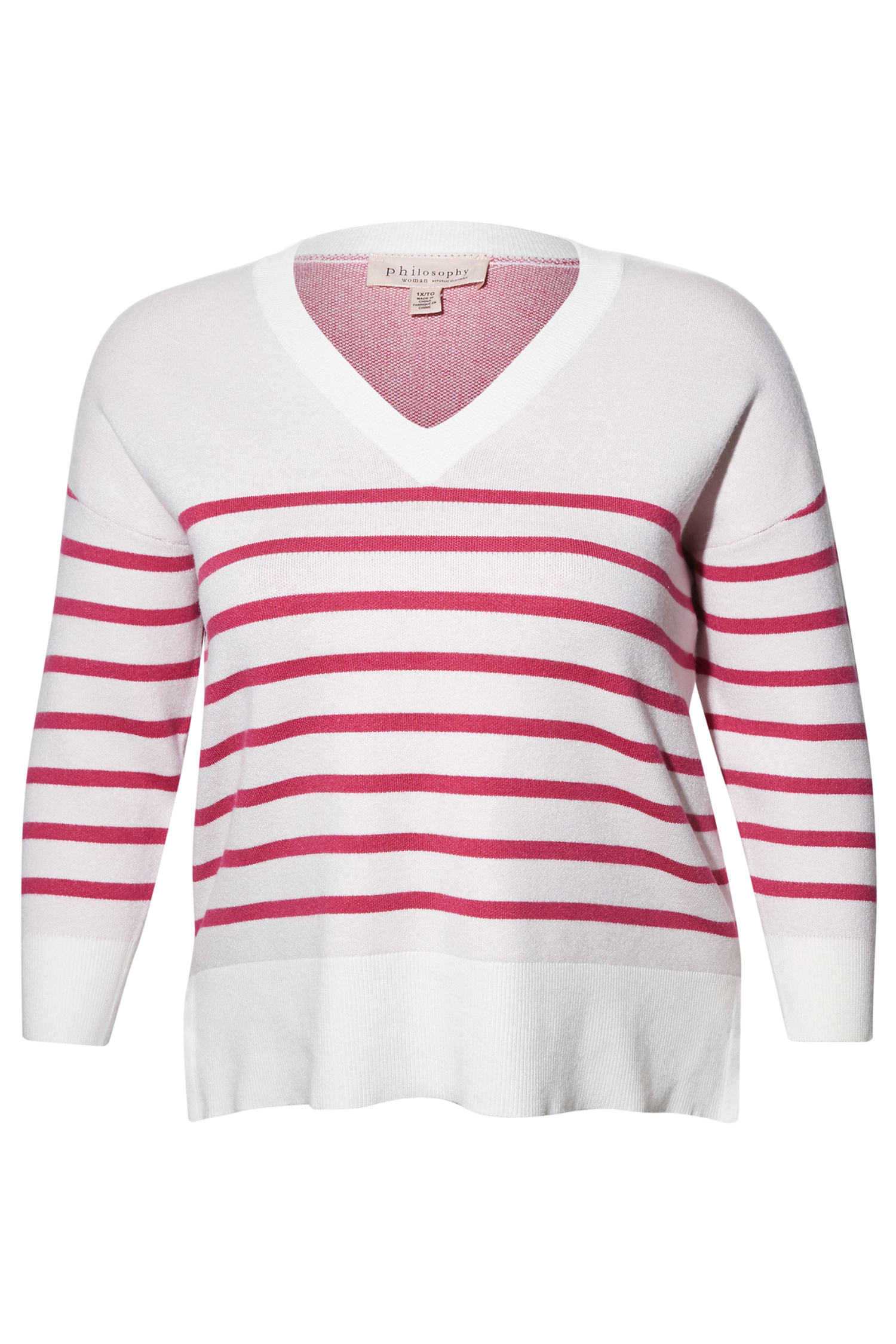 Striped V-Neck Pullover