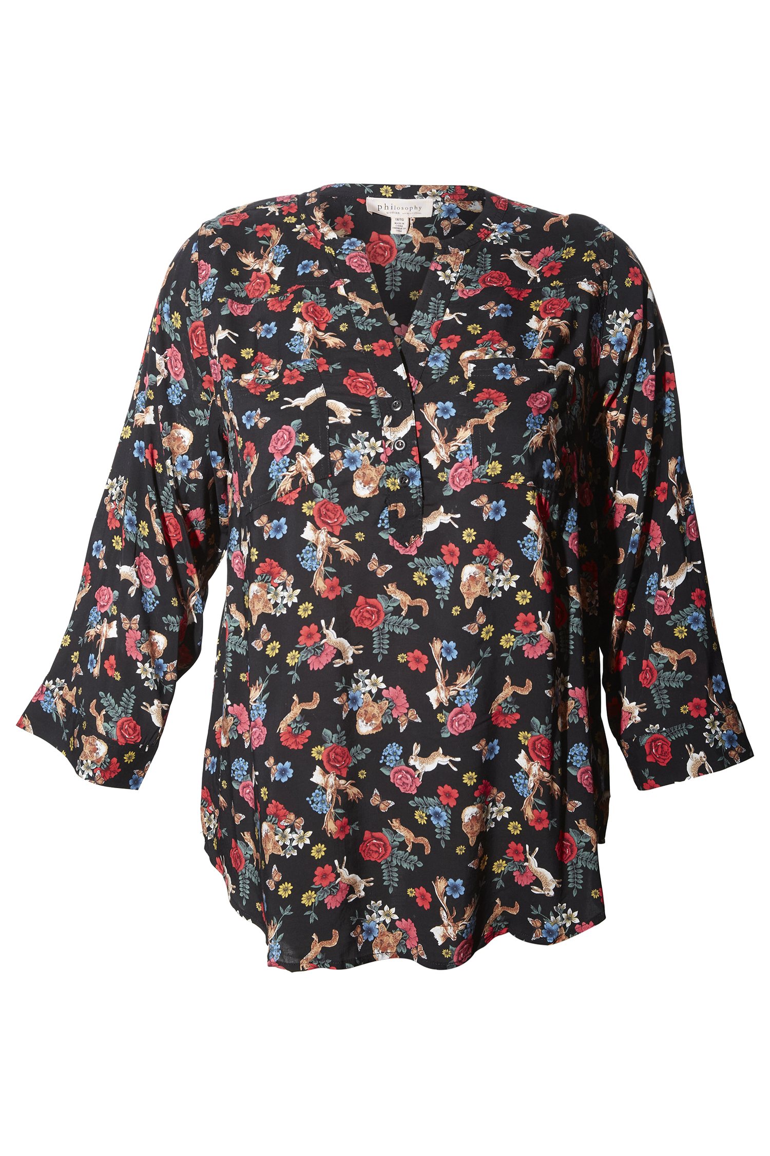 Floral 3/4 Sleeve Blouse