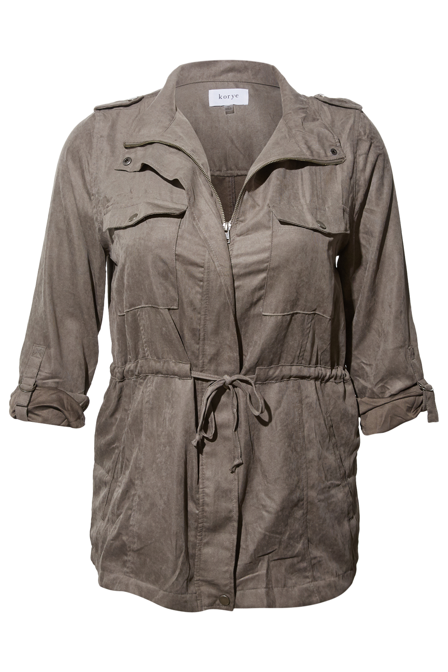 Peach Skin Long Utility Jacket