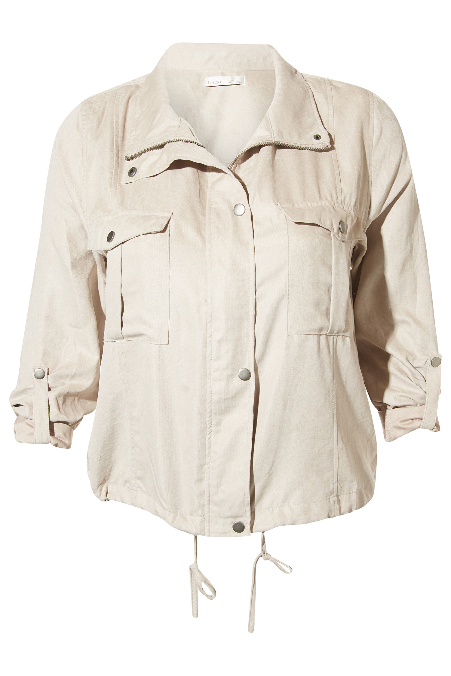 Peach Skin Crop Utility Jacket