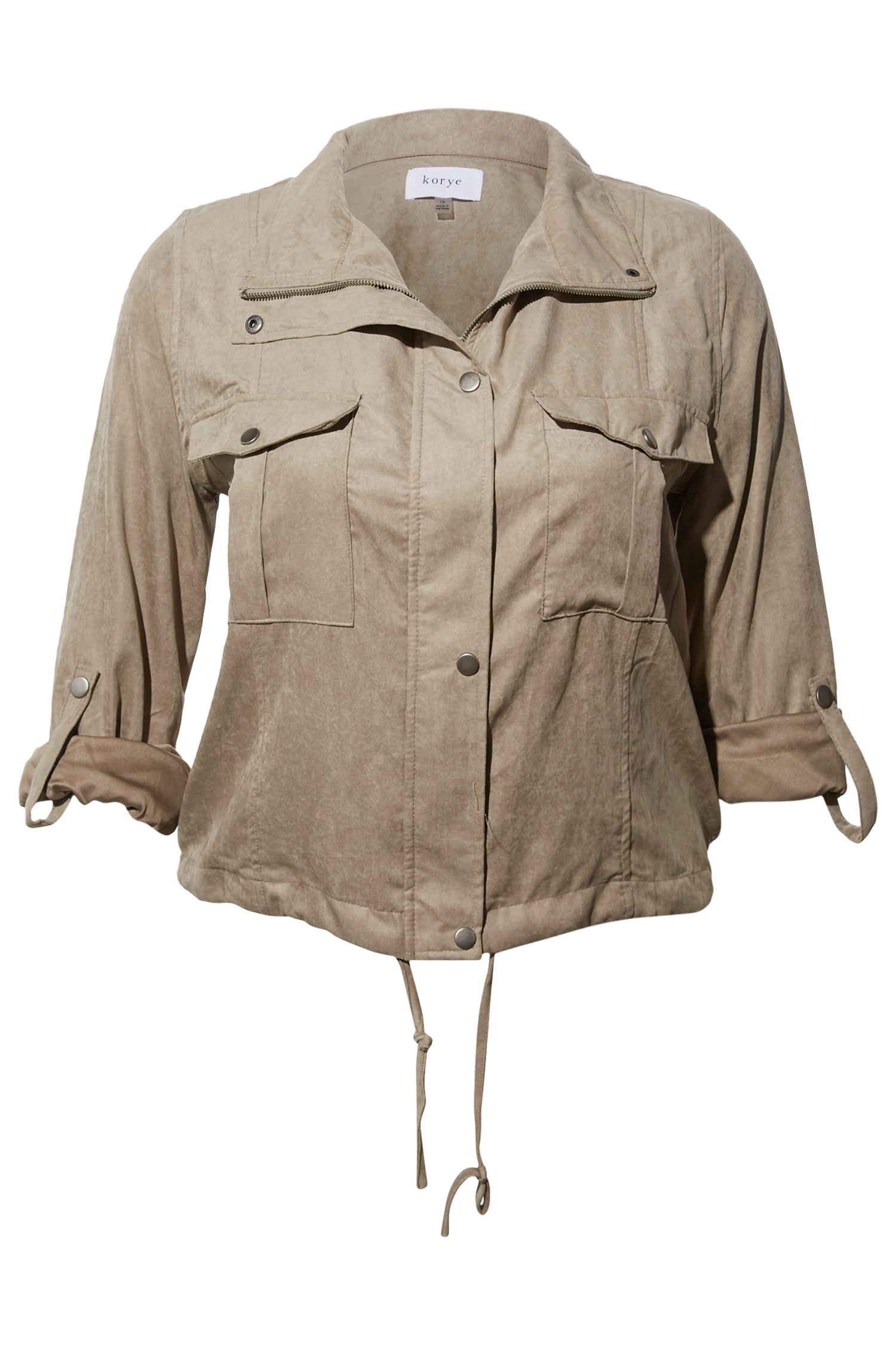 Peach Skin Crop Utility Jacket