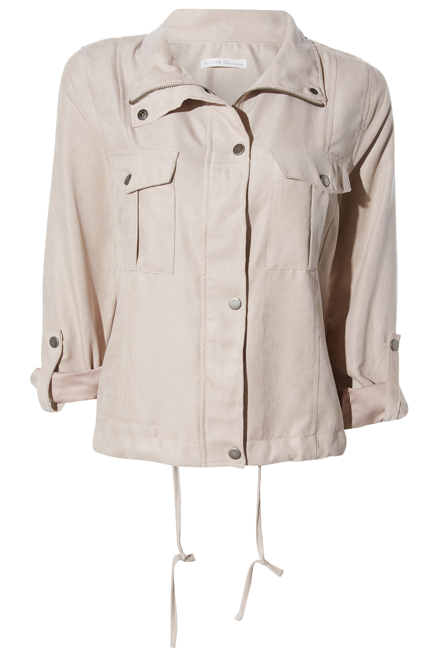 Peach Skin Crop Utility Jacket