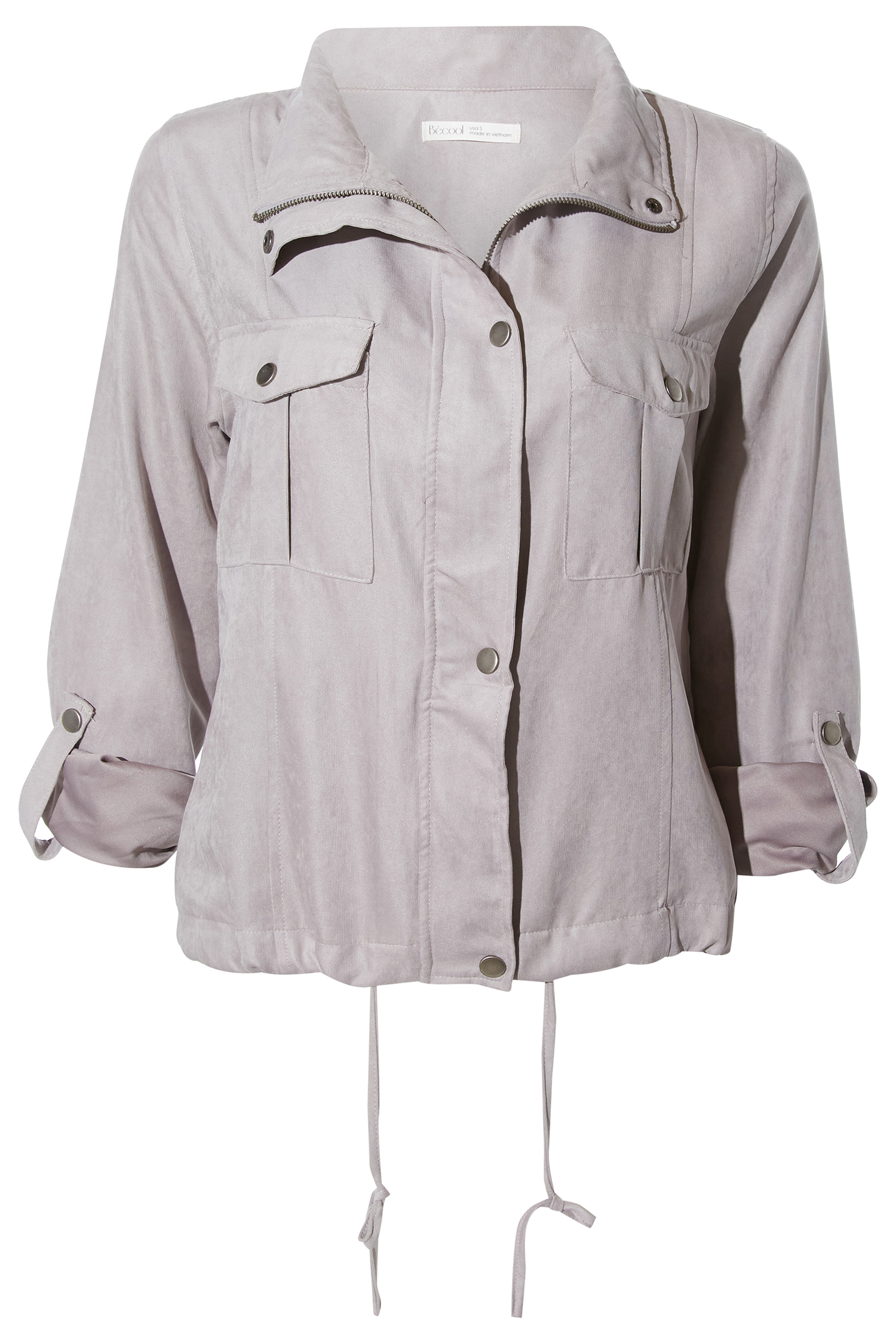 Peach Skin Crop Utility Jacket