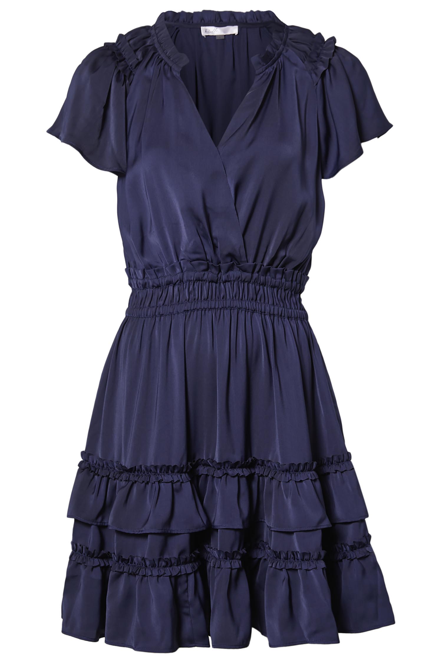 Surplice Tiered Mini Dress