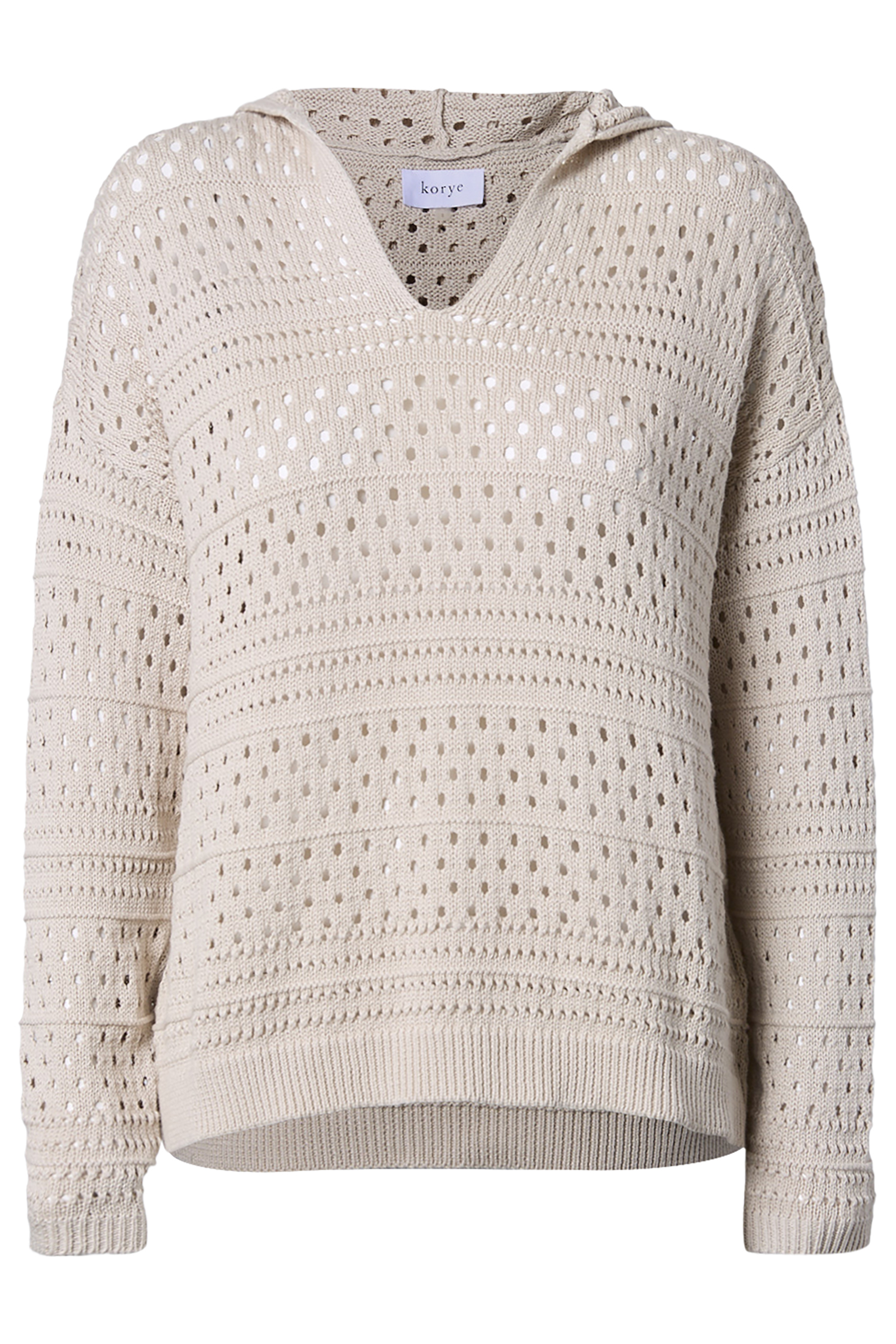 V-Neck Crochet Hoodie
