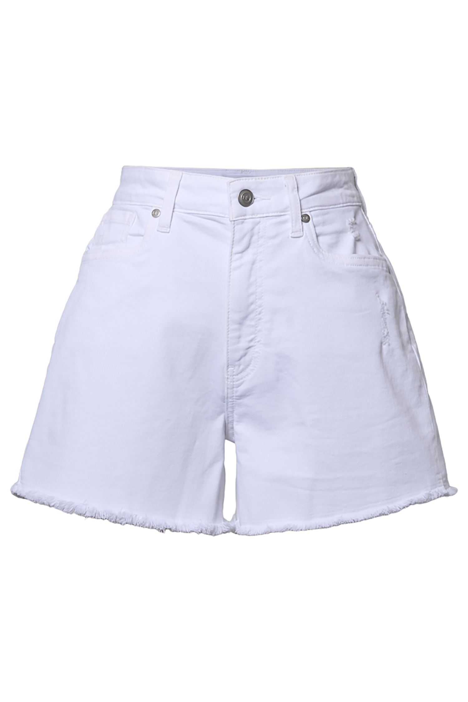 High Rise Frayed Hem Shorts