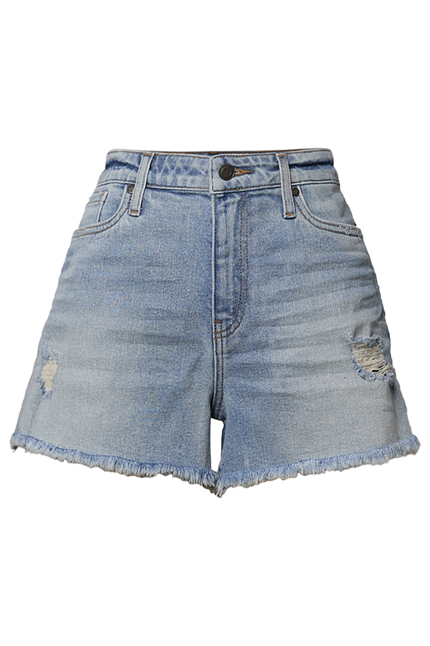 High Rise Frayed Hem Shorts