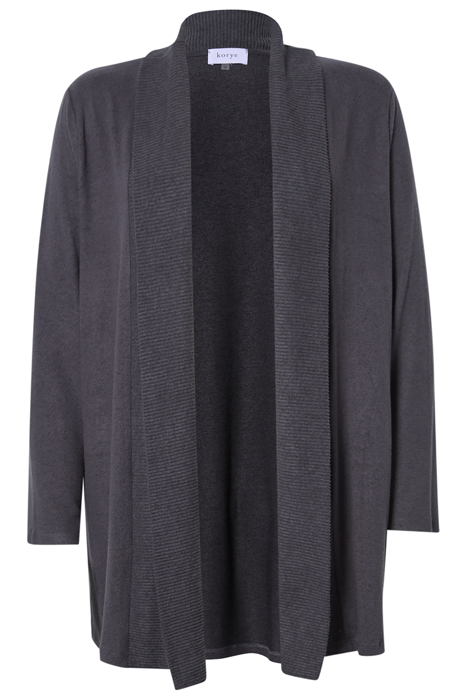 Ribbed Collar Brushed Cardigan