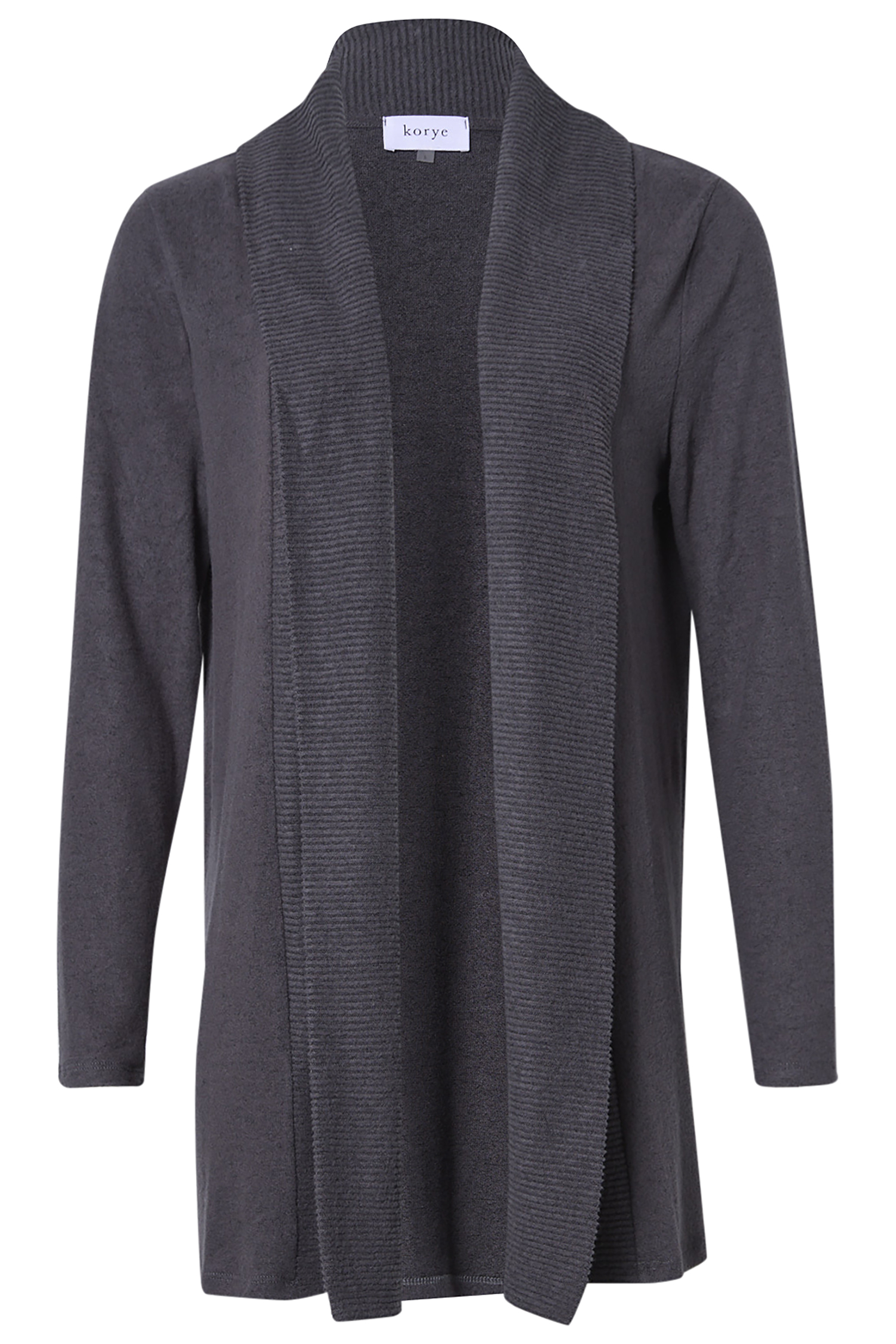 Ribbed Collar Brushed Cardigan