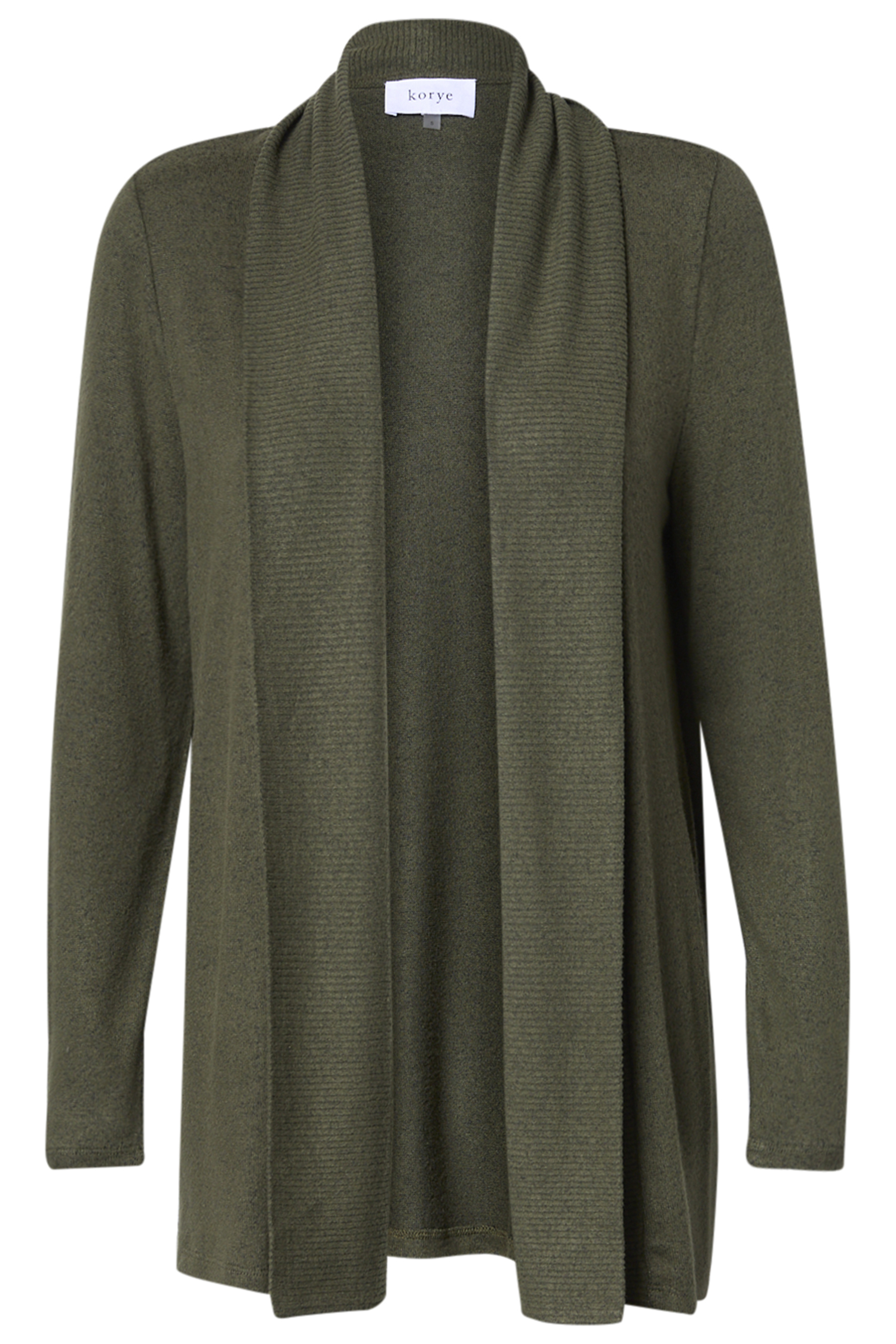 Ribbed Collar Brushed Cardigan