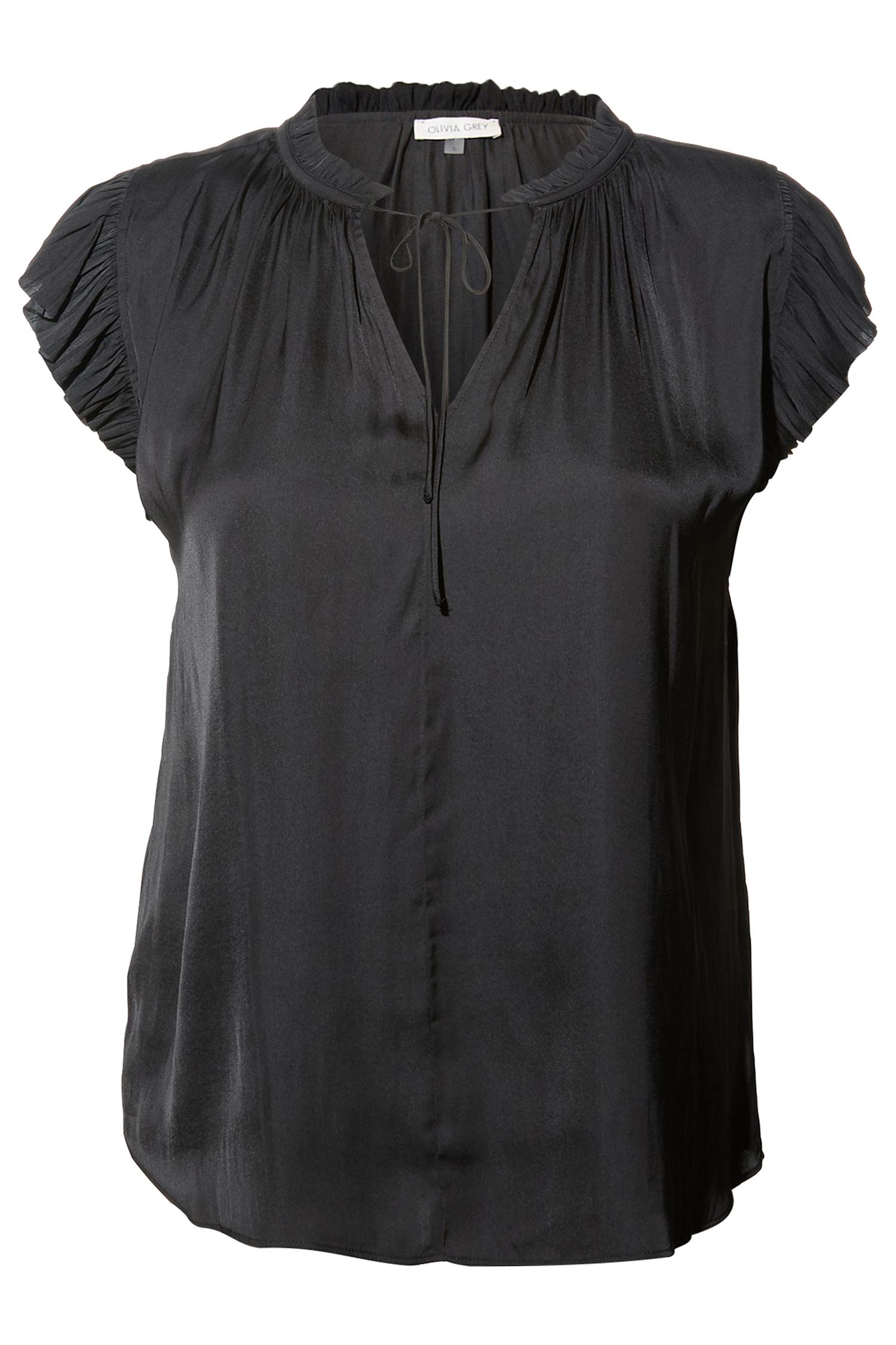 Split Neck Short Sleeve Top