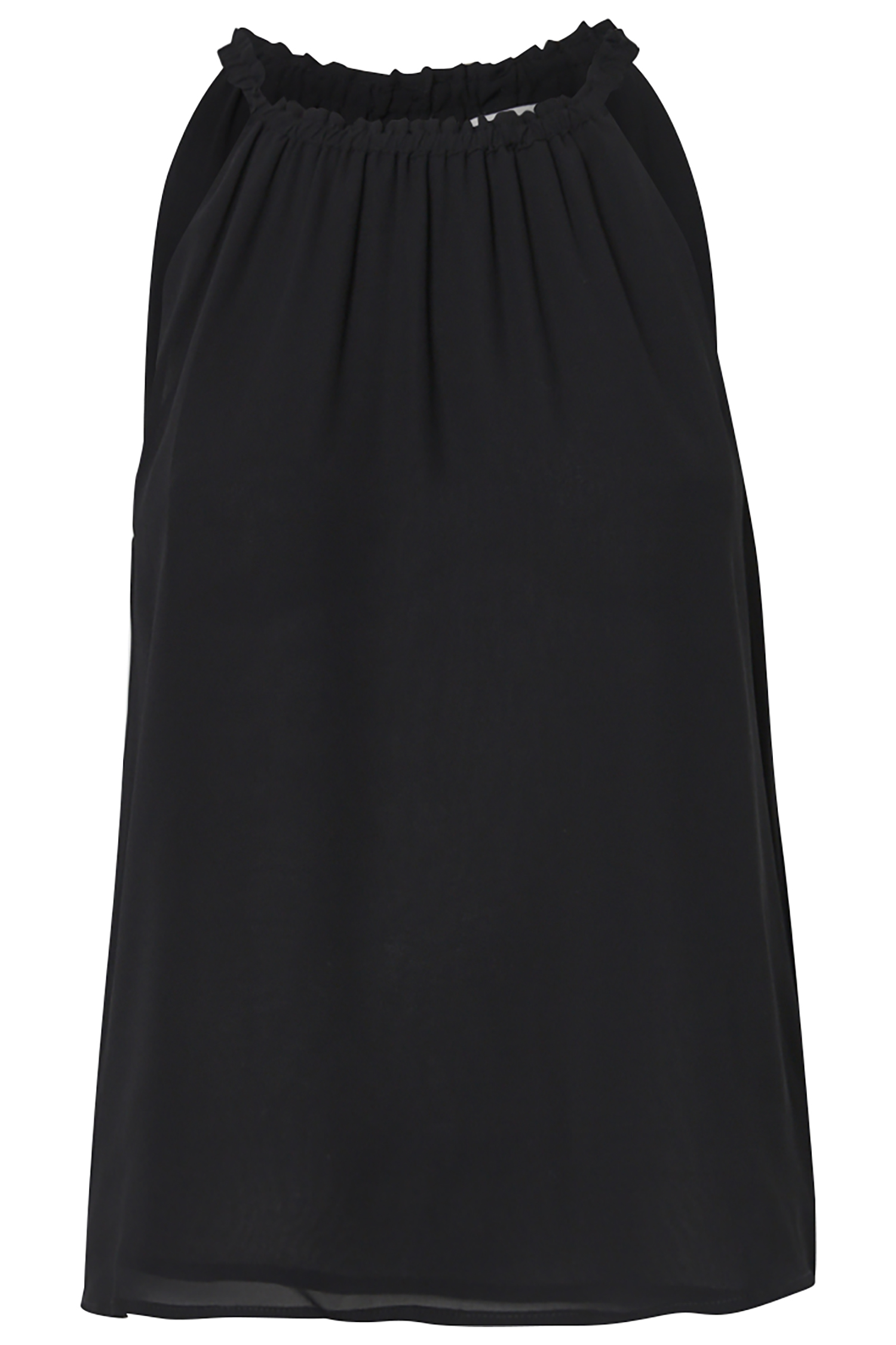 Ruched Neck Sleeveless Top