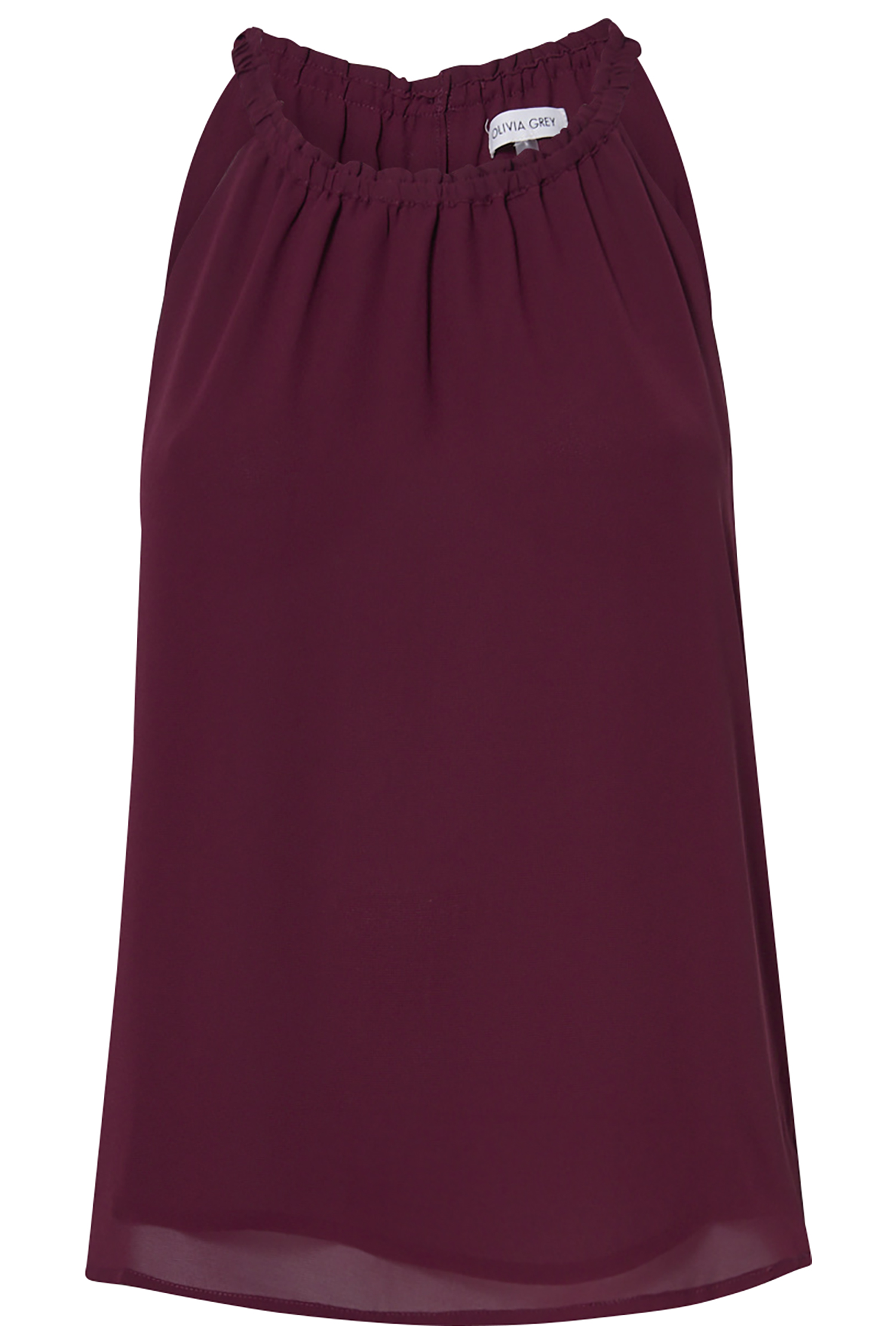 Ruched Neck Sleeveless Top