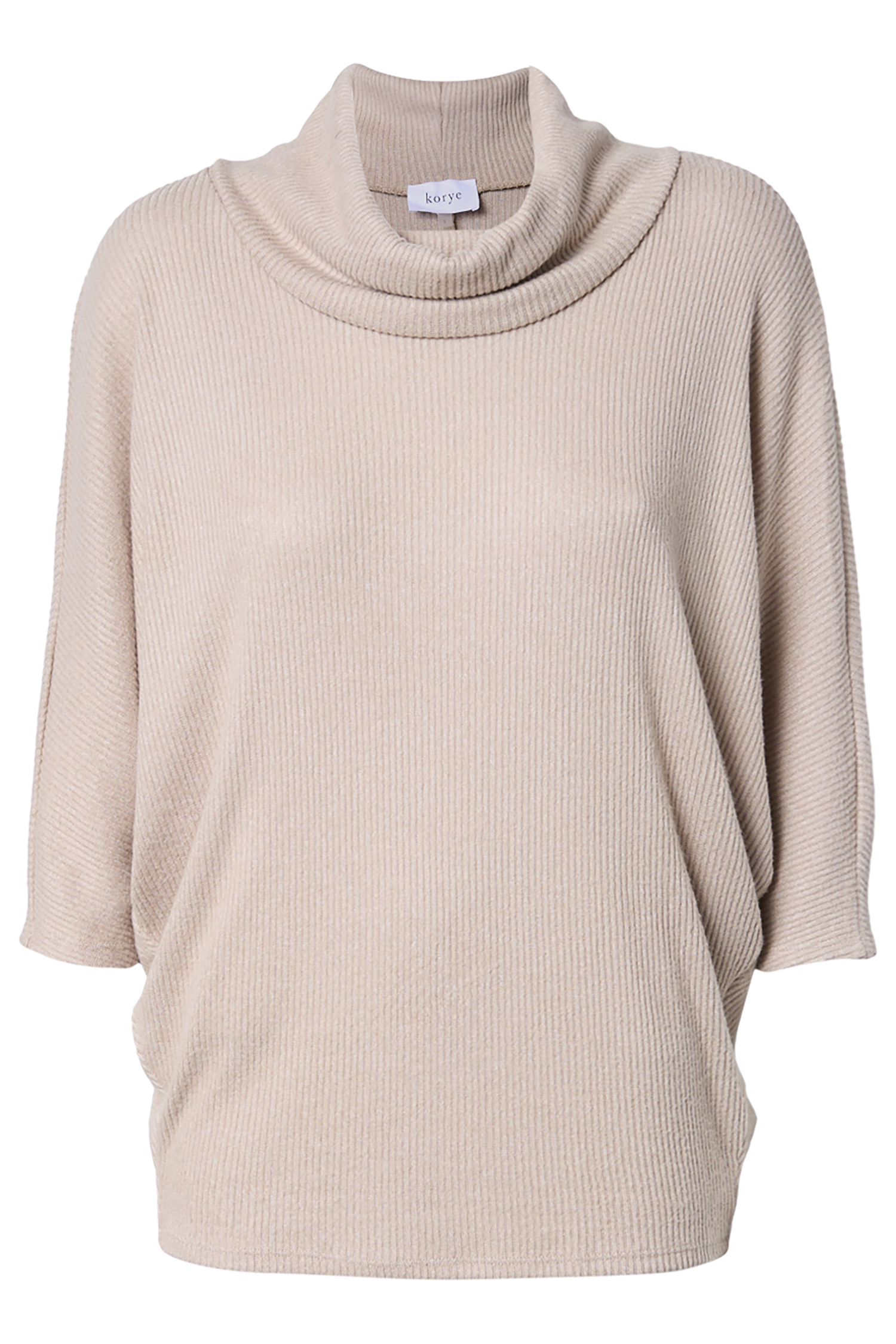 Cowl Neck 3/4 Sleeve Brushed Top