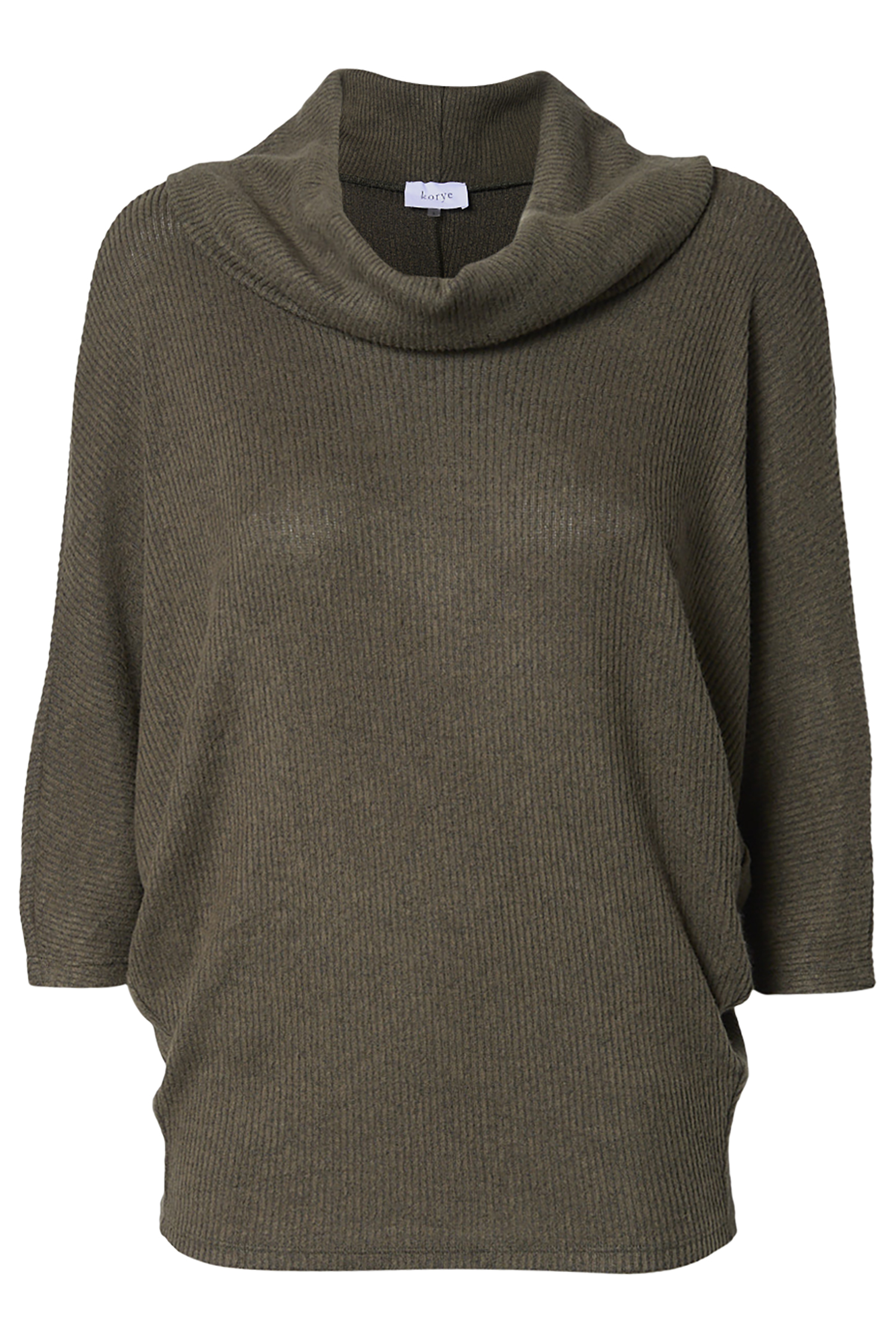 Cowl Neck 3/4 Sleeve Brushed Top