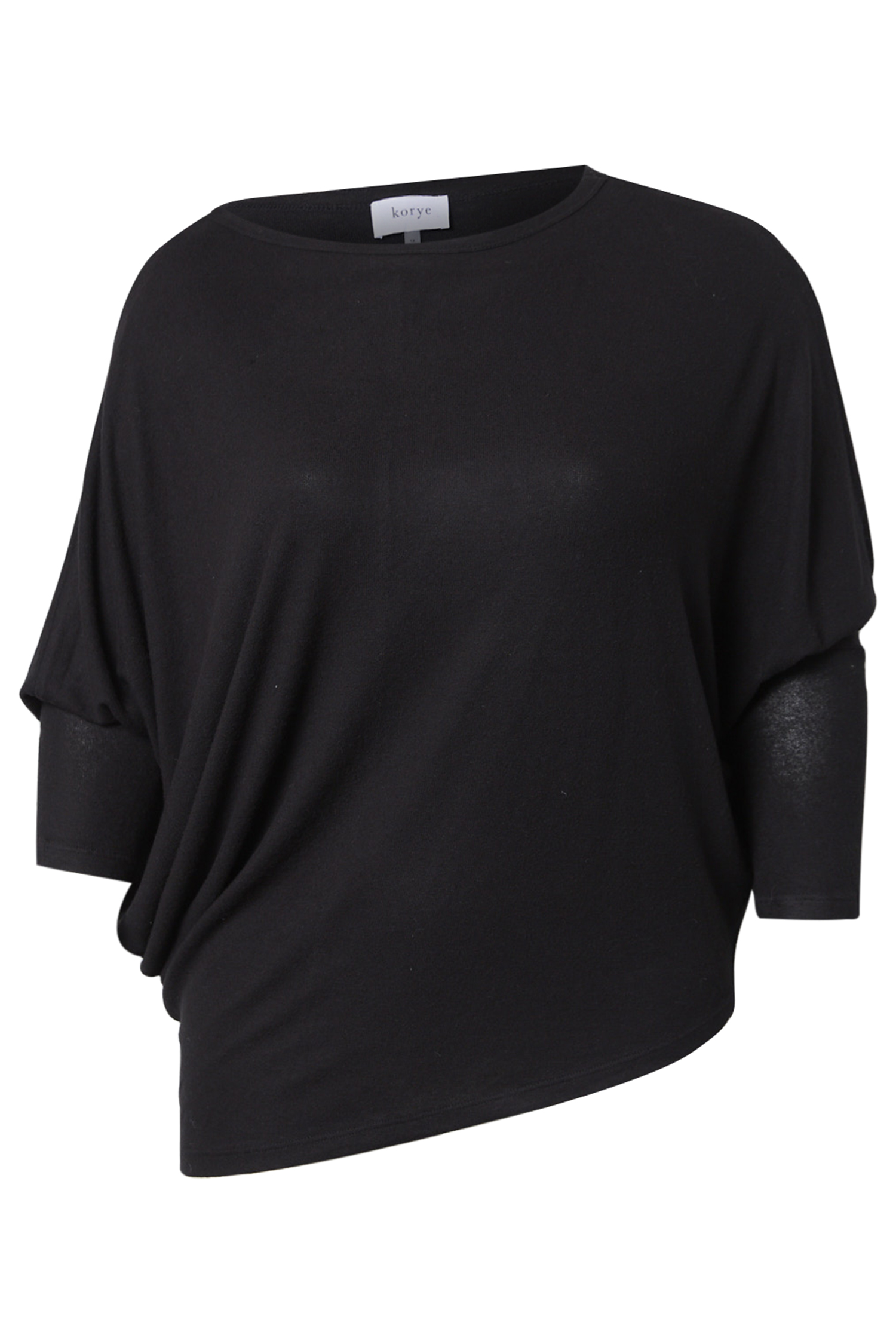 Brushed Asymmetrical Hem Long Sleeve Top
