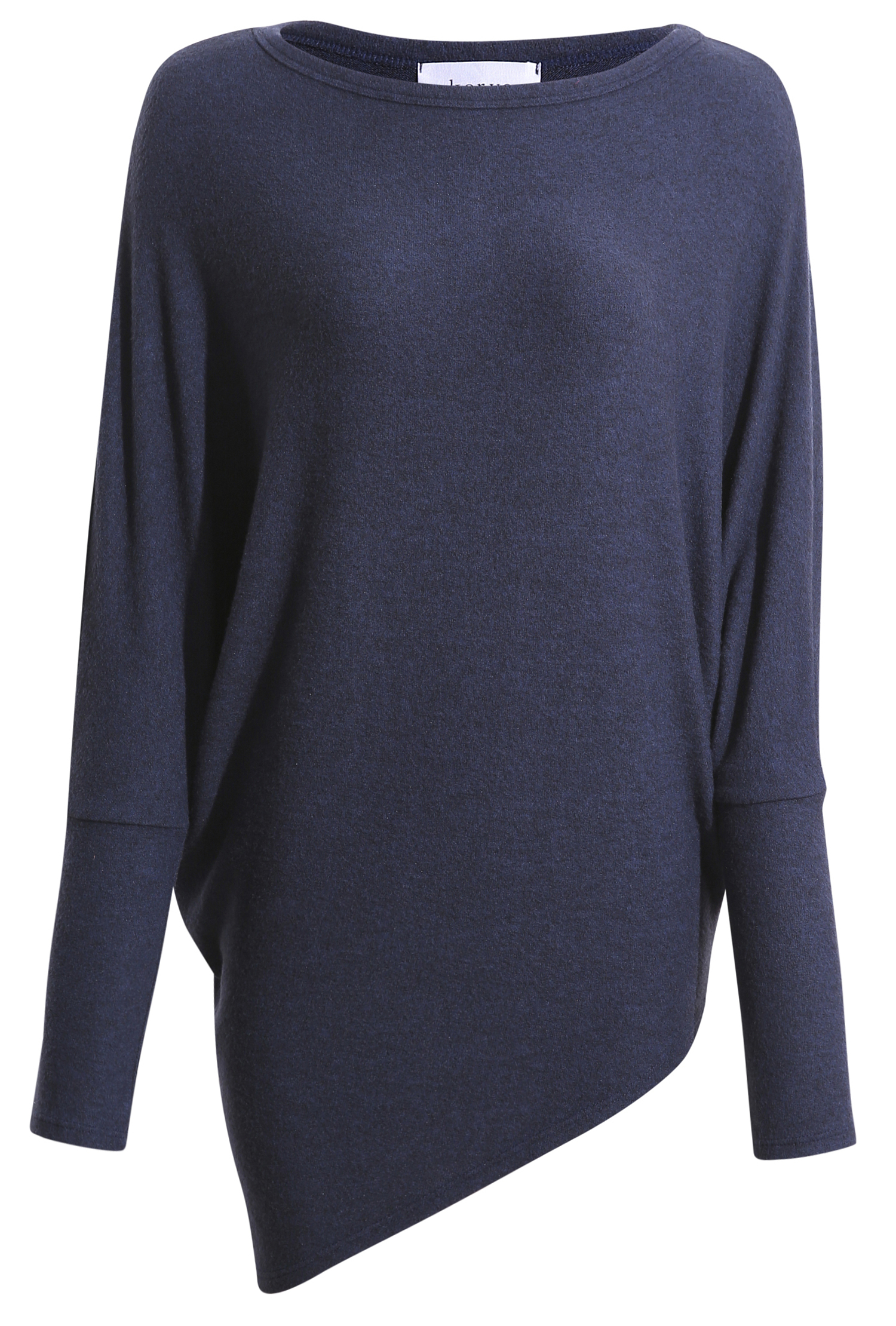 Brushed Asymmetrical Hem Long Sleeve Top