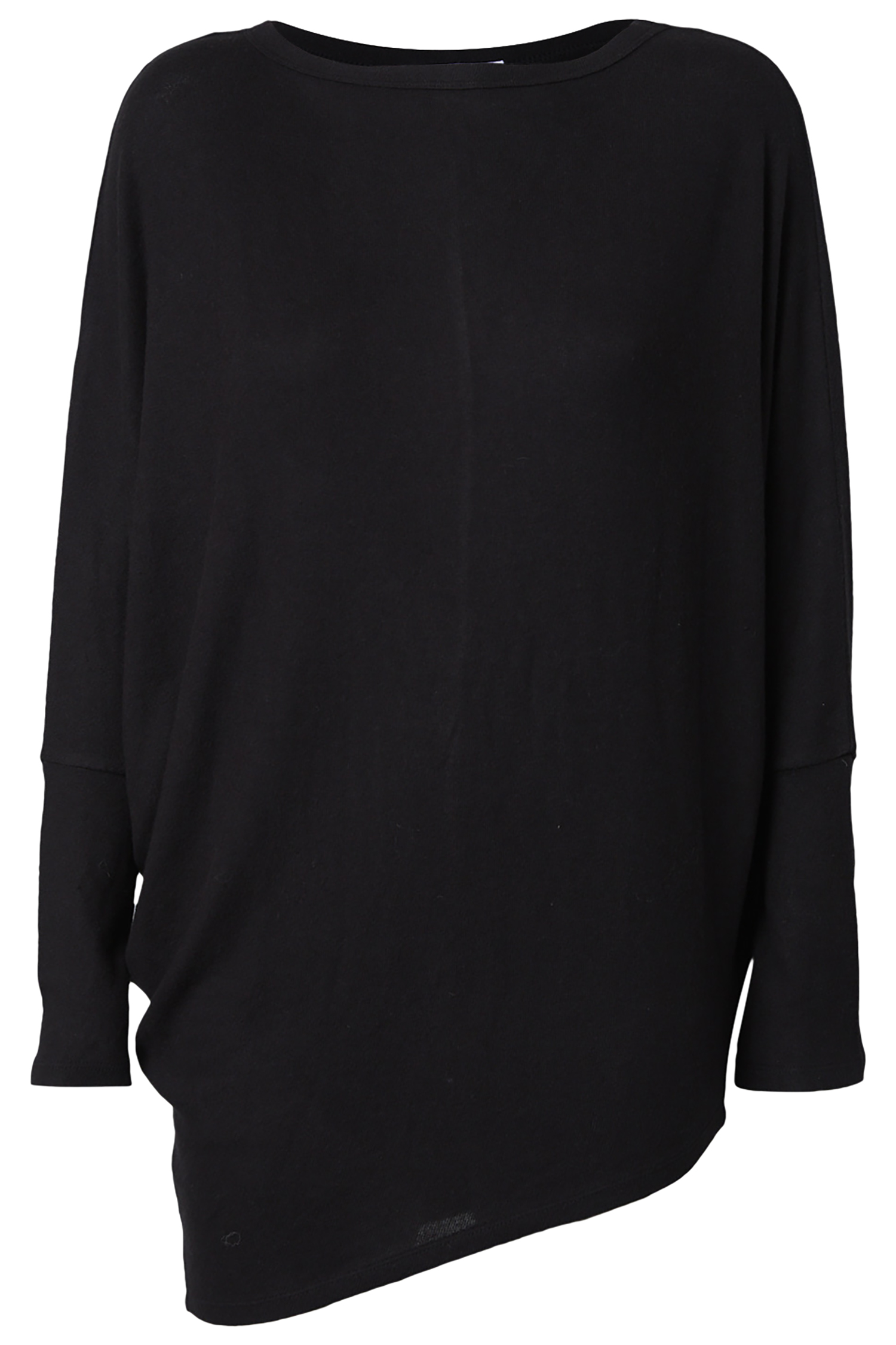 Long Sleeve Brushed Asymmetrical Hem Top