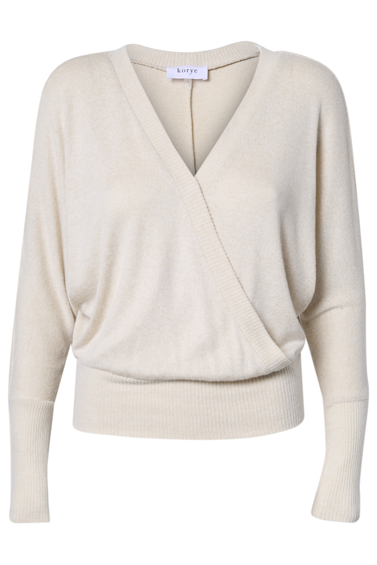 Surplice Brushed Knit Top