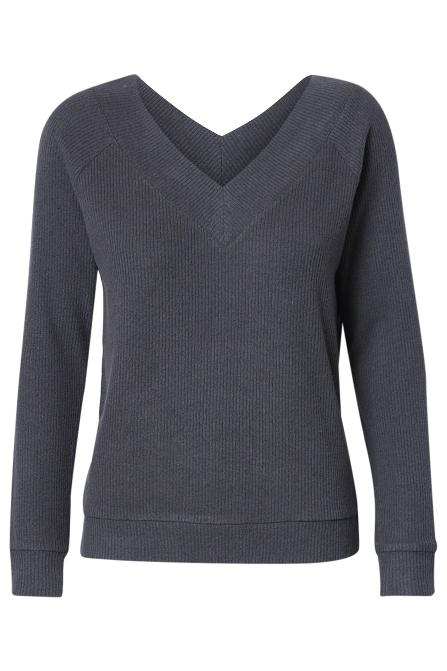 Ribbed V-Front Brushed Top