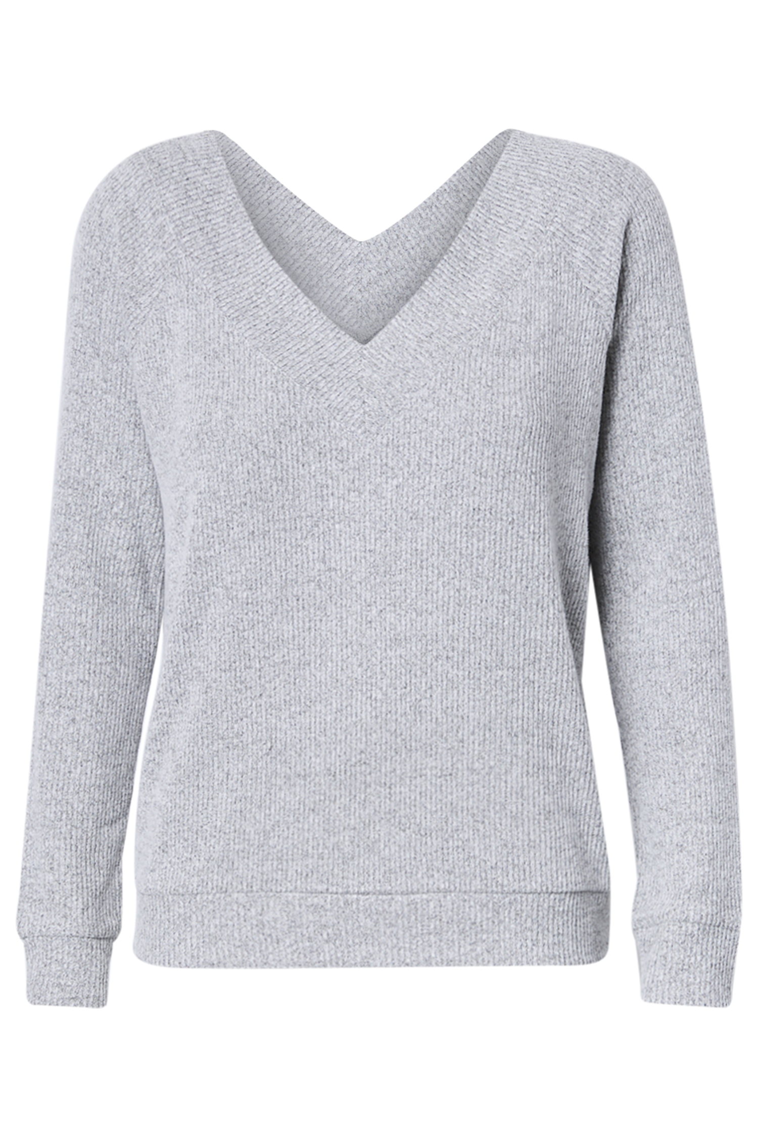 Ribbed V-Front Brushed Top